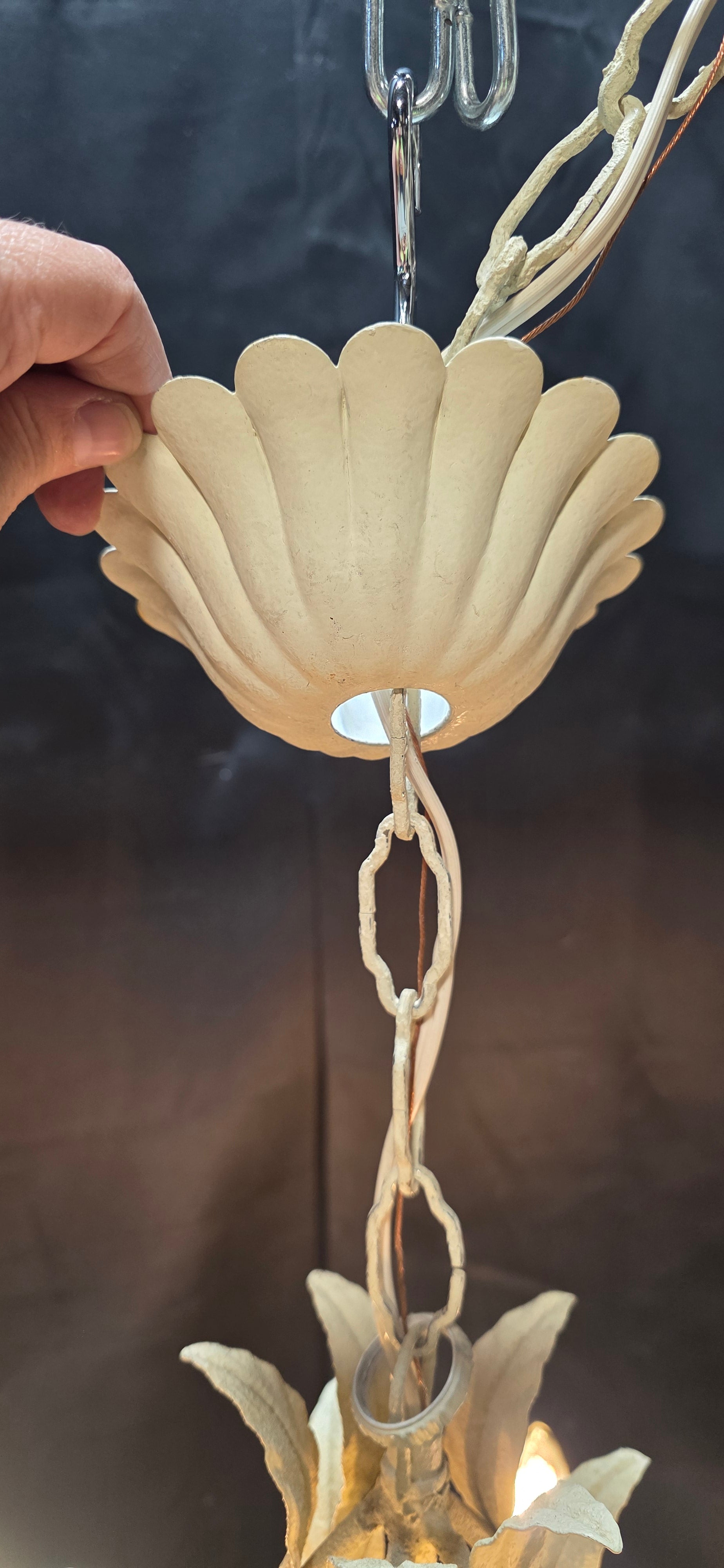 Italian Tole Chandelier Five Lights 21"x22"
