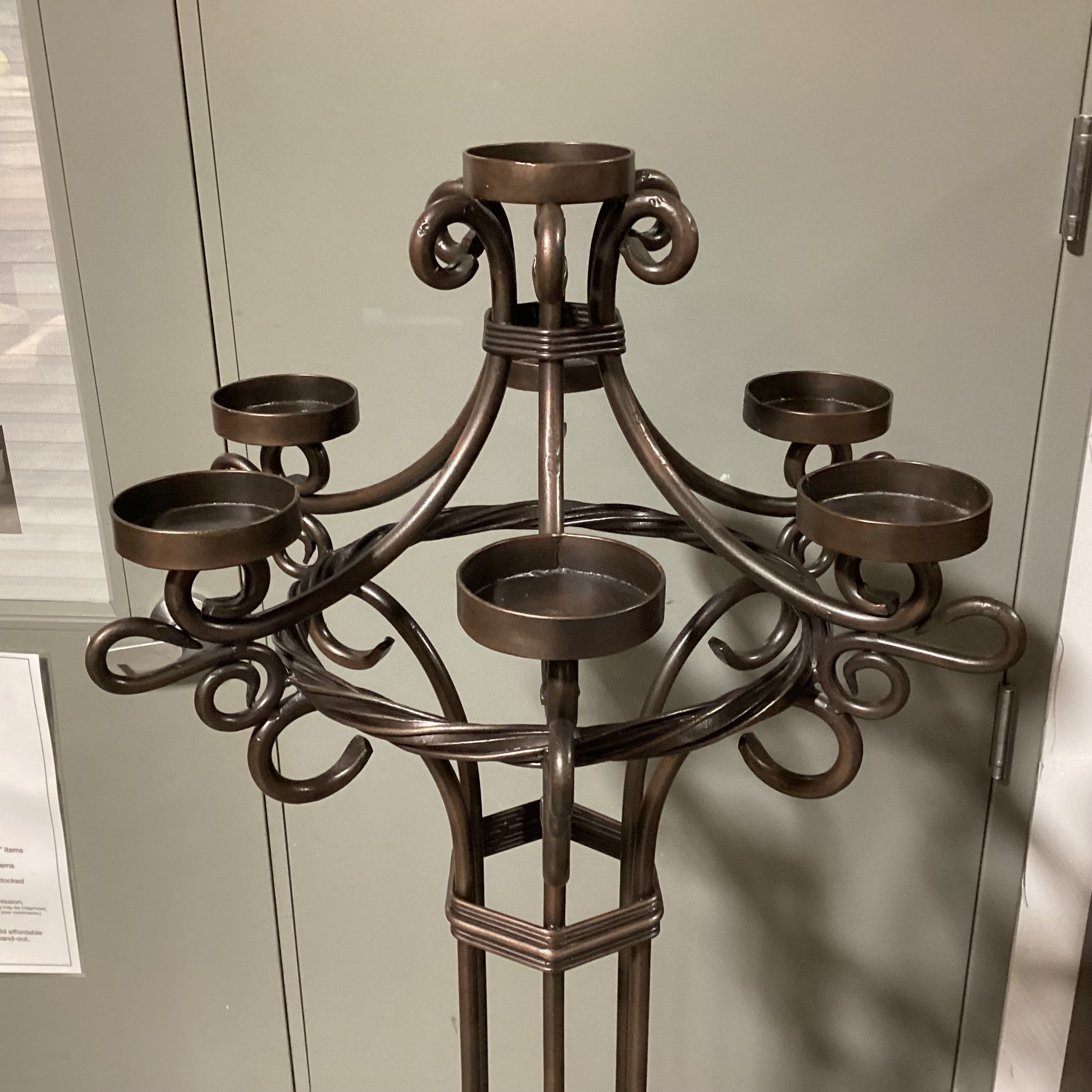 Iron Scroll Candelabra 27" Diameter x 65"
