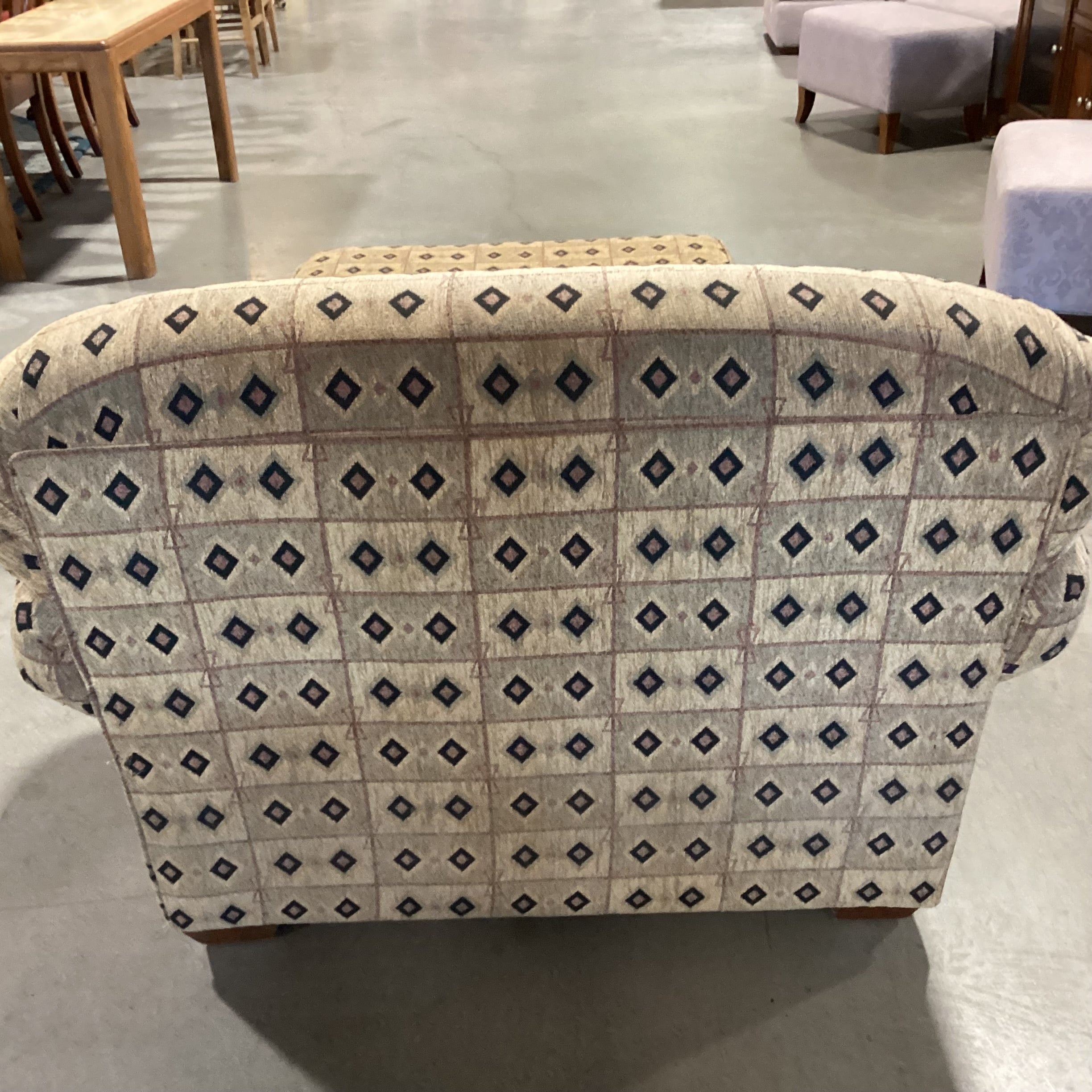 Touchstone Brown Black Diamond Pattern with Ottoman Oversized Chair 45"x 41"x 35"