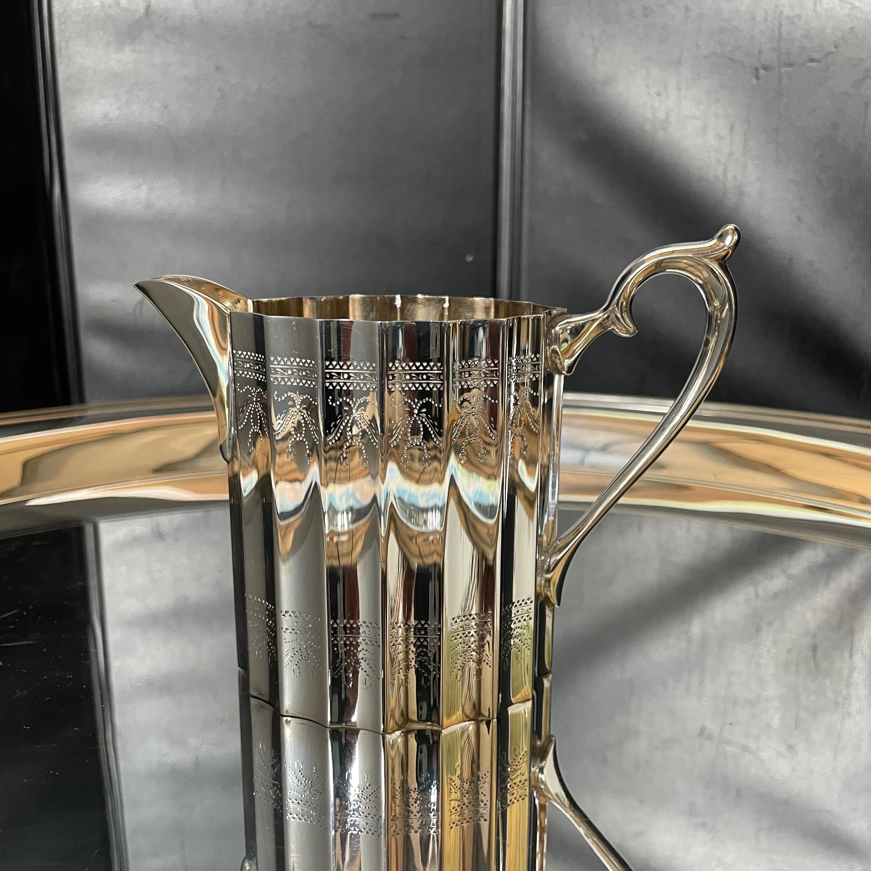 Vintage 1940-1960 Lunt Fluted Silverplated Paul Revere/Colonial Classic 5 Piece Tea Set