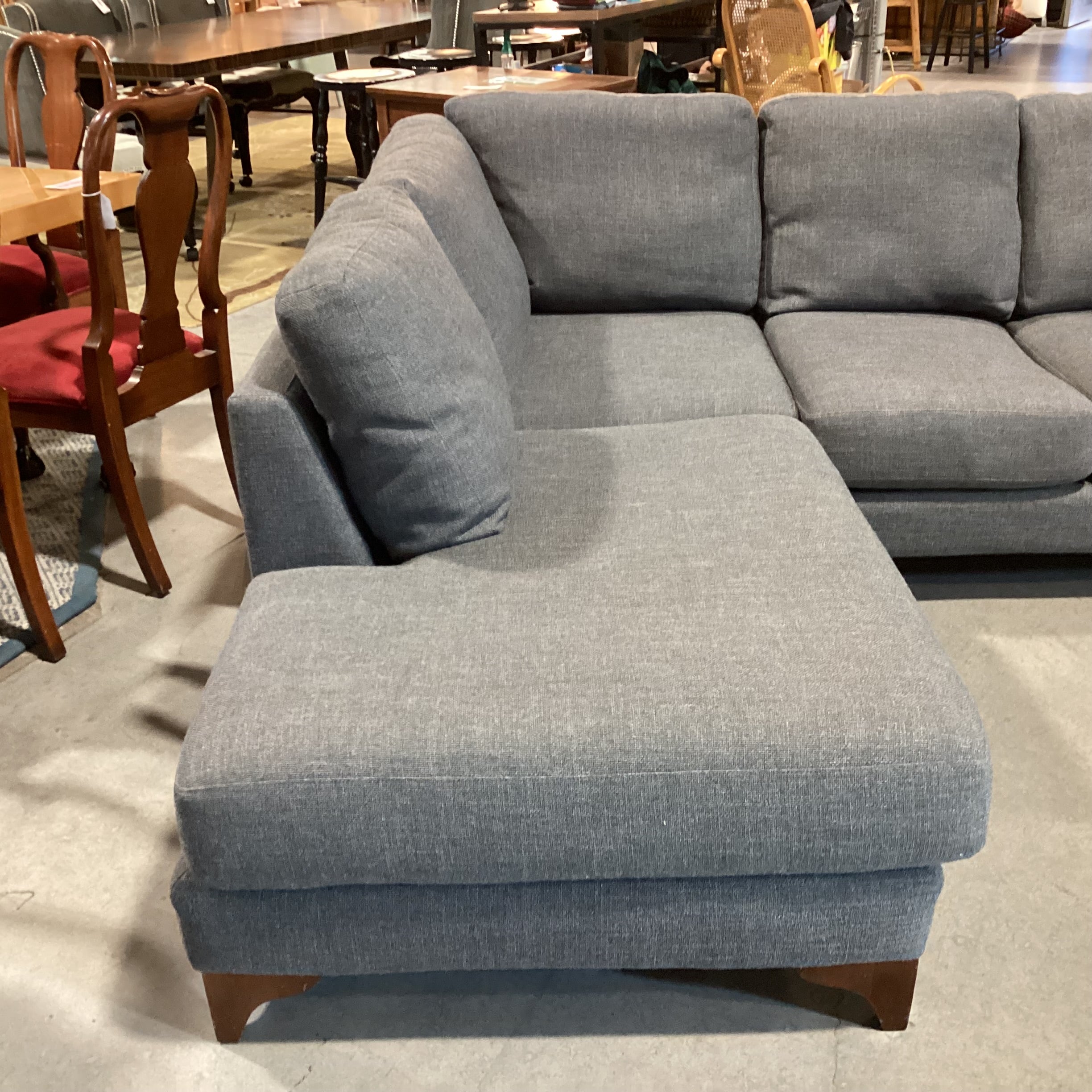 American Leather Furniture Grey Woven 2 Piece Sectional Sofa 107"x 81"x 37"x 28"