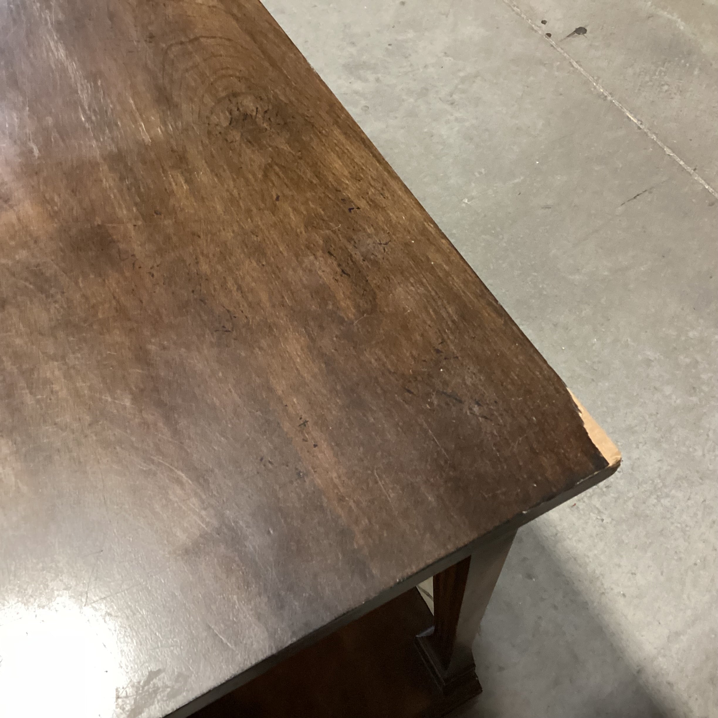 Vintage Finished Wood & Veneer with Fabric Back 1 Drawer End Table 28"x 18"x 26"