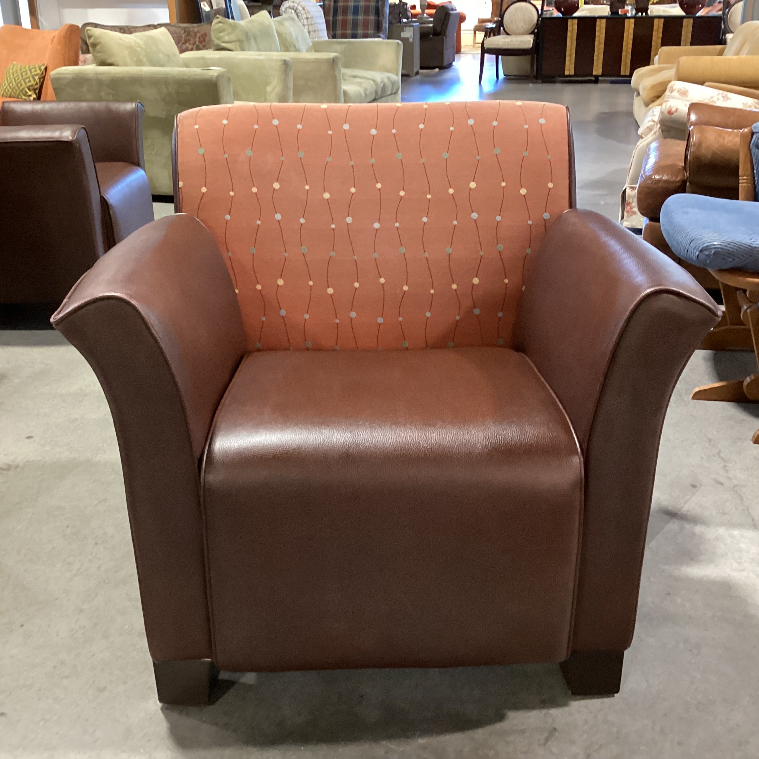 Turnstone Steelcase Faux Leather & Burnt Orange Design Chair 36"x 32"x 32"