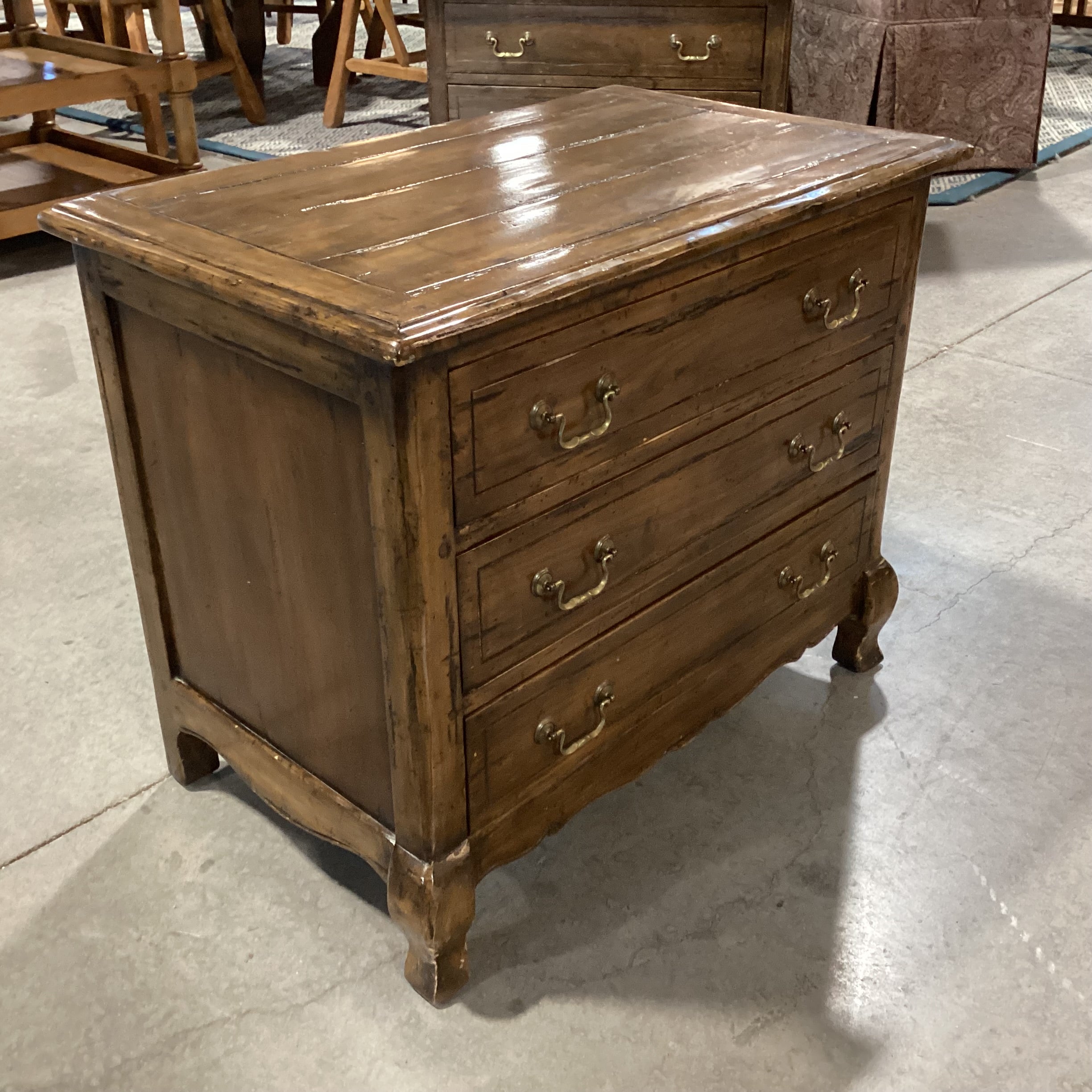 Guy Chaddock Melrose Collection Distressed Finished 3 Drawer Nightstand 29"x 18"x 24"