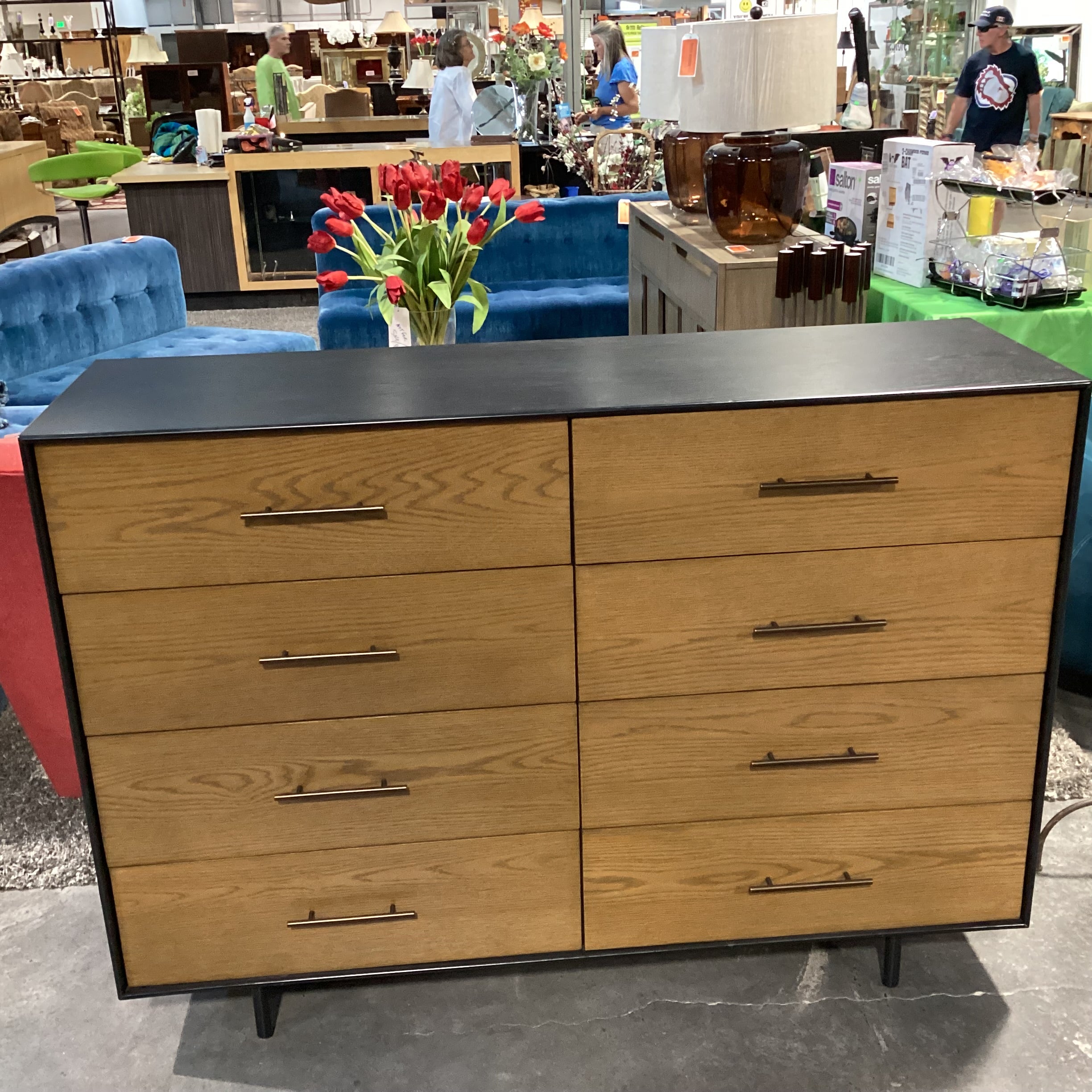 Four Hands 2 Tone Wood August 8 Drawer Dresser 59"x 19"x 43"