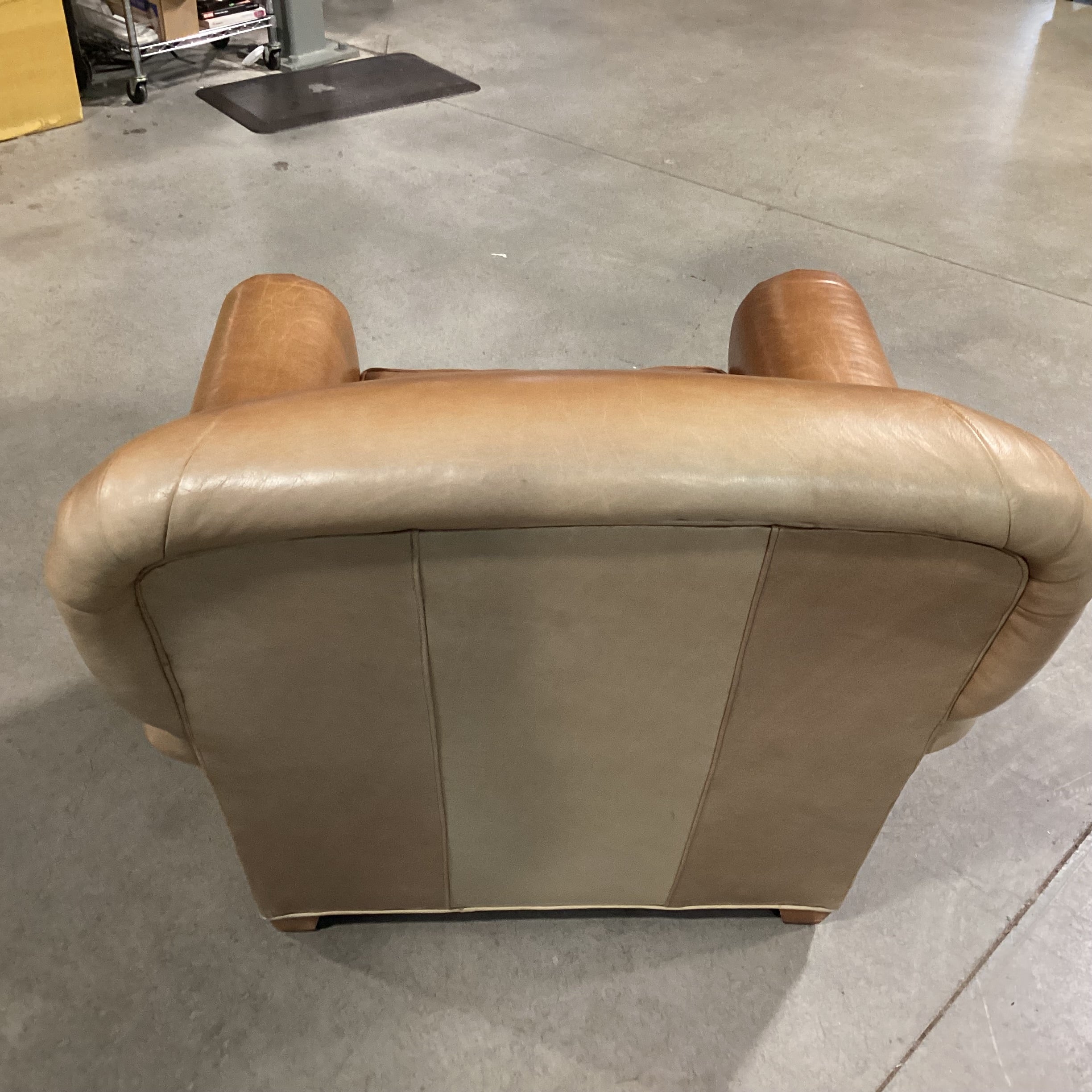 Lee Industries Leather with Front Casters Club Chair 36"x 38"x 35"