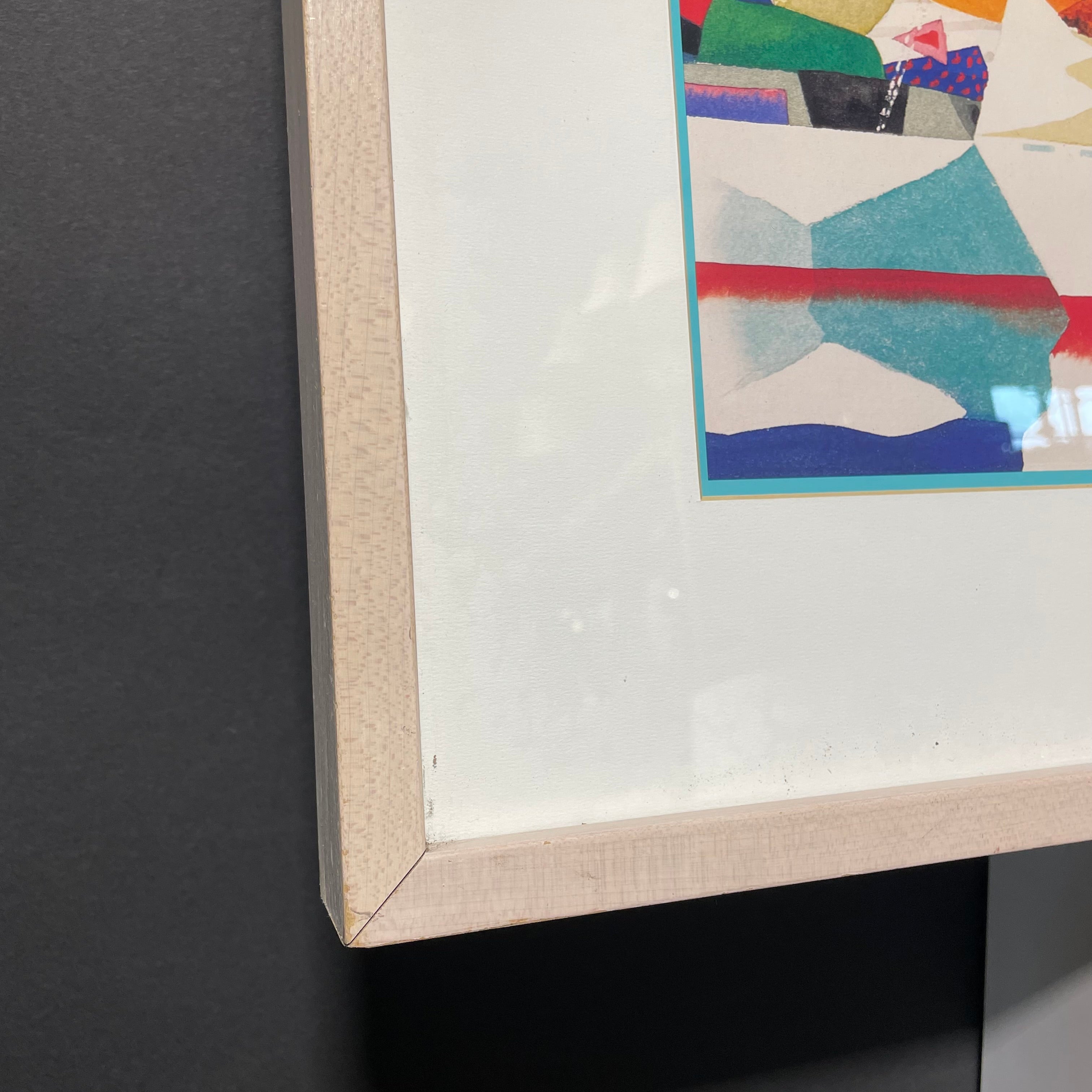 Ian Tremewen "Boats 'N The Harbour" Print In Light Wood Frame 37" x 30"