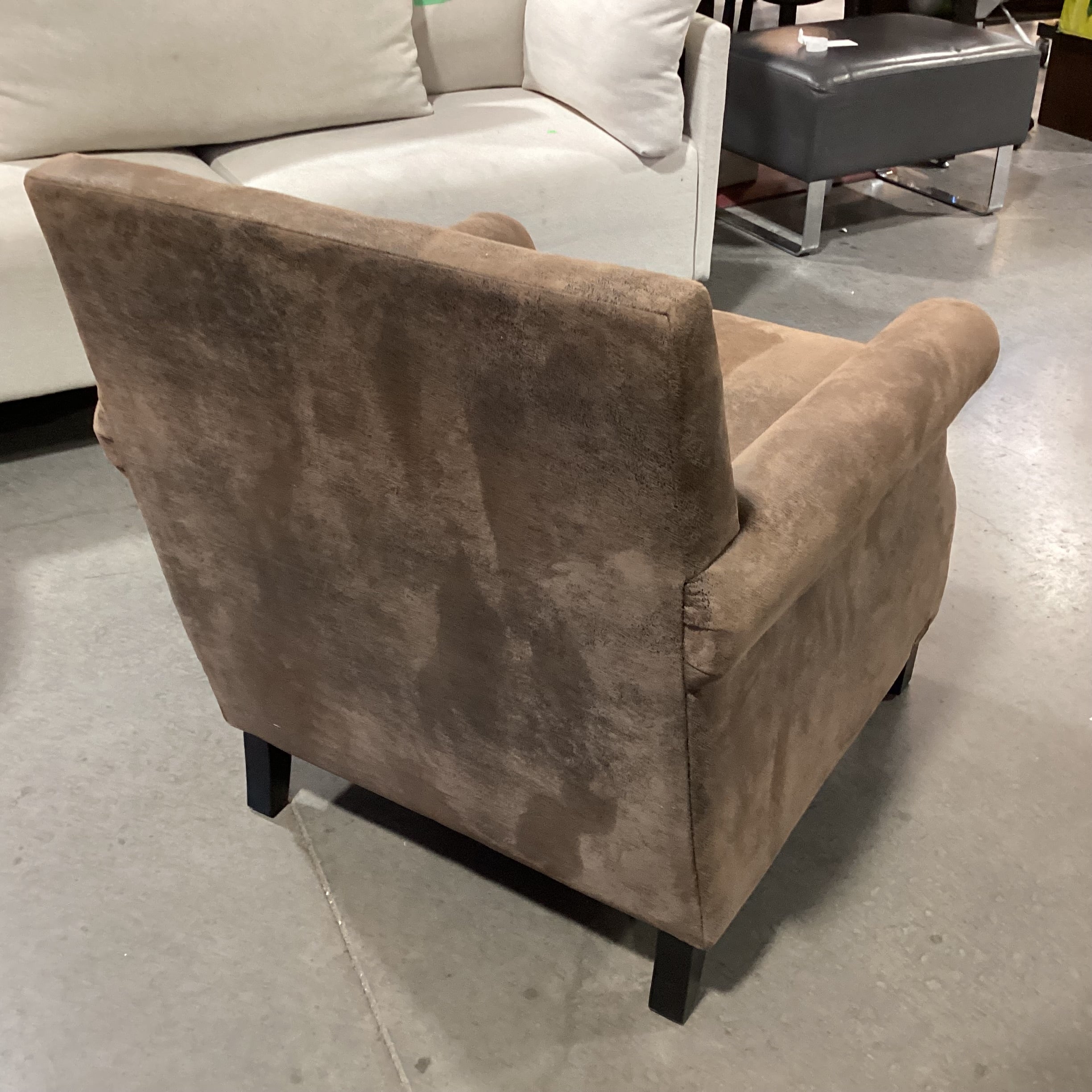 Abbyson Living Brown Textured Micro Suede Nailhead Chair 29"x 31"x 32"