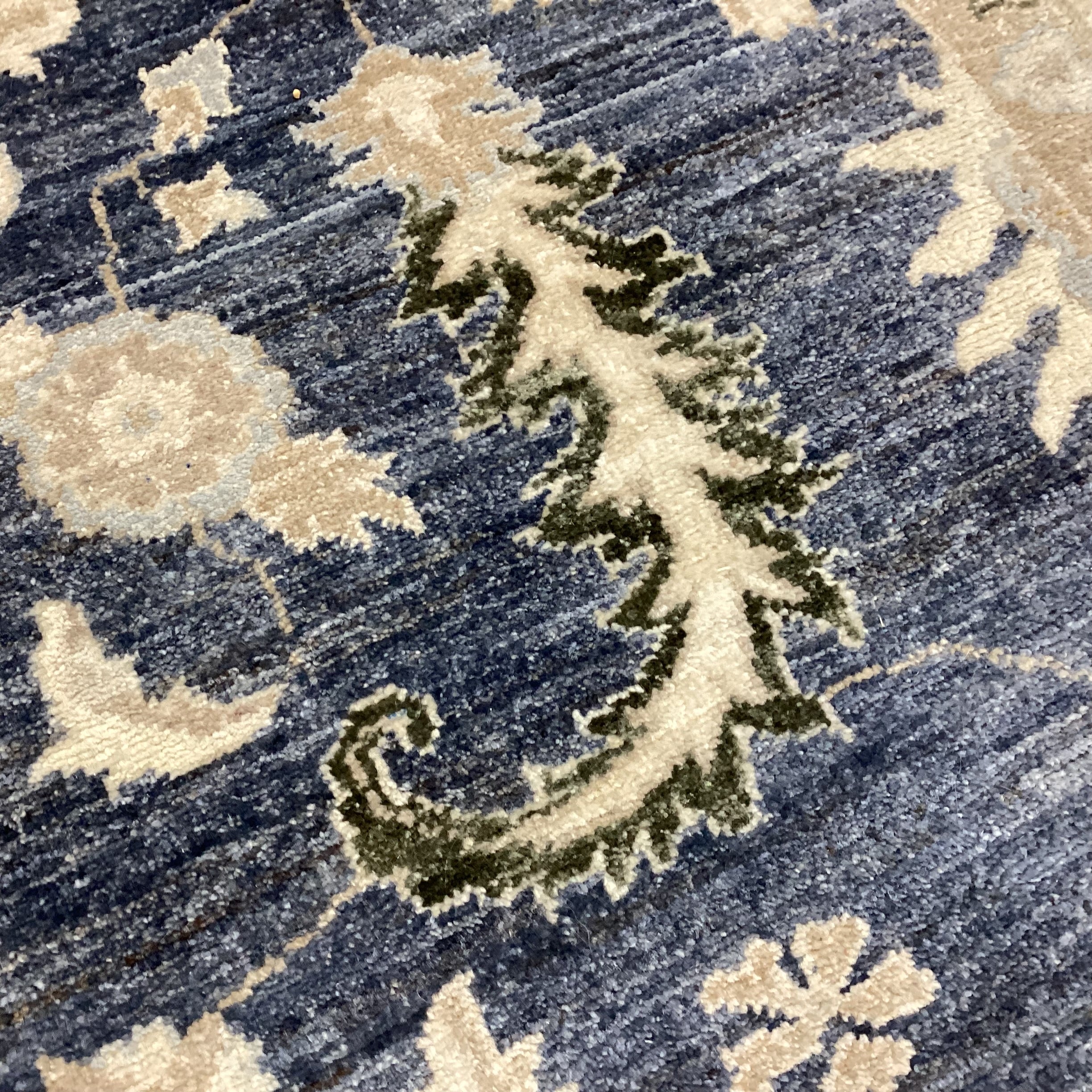 Favorite Oriental Rugs Cream & Blue Chobi Turkman Hand Woven Wool Rug 8'x 9'9"