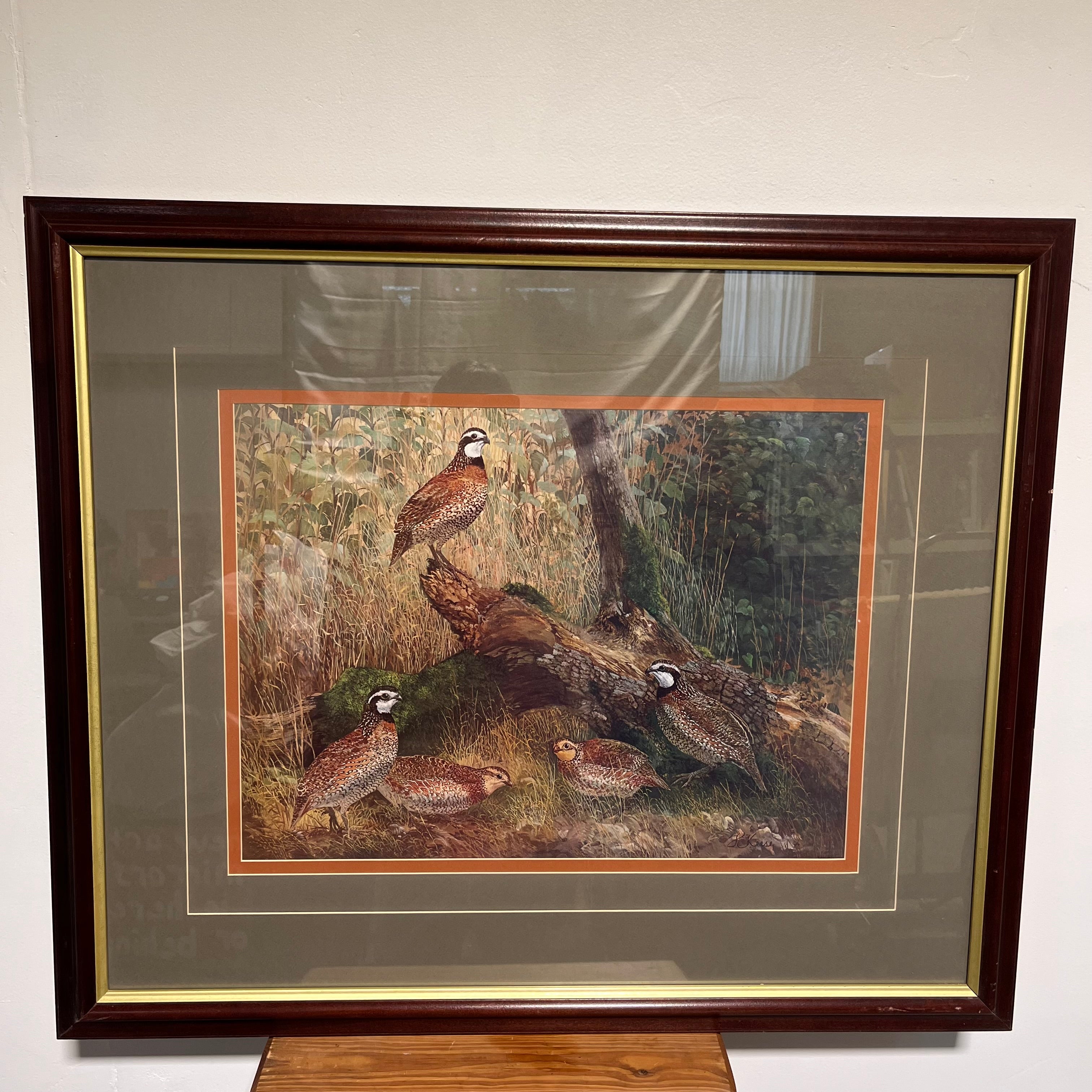 Travis Keese Quail Print on Paper Wall Decor; 38"x 32"