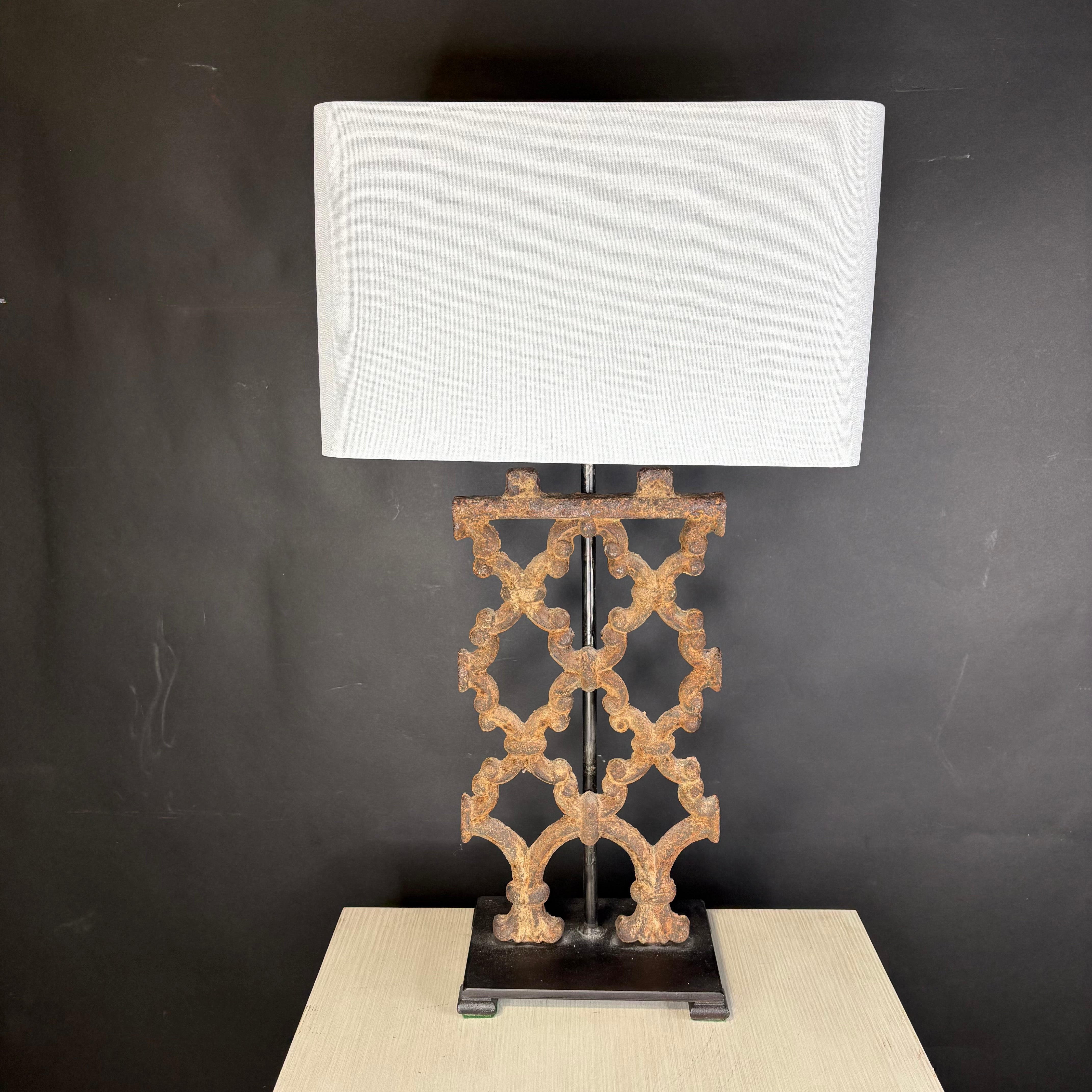 Rustic Cast iron with Shade Table Lamp 16”x 9”x 28.5”