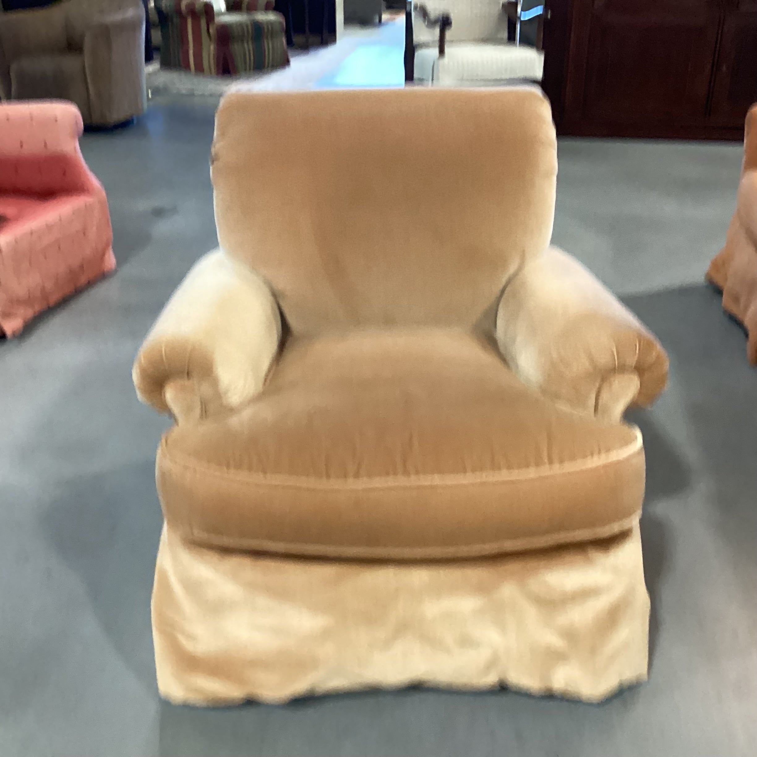 JJ Custom Butterscotch Velvet Down Mix Chair 36"x 42"x 34"