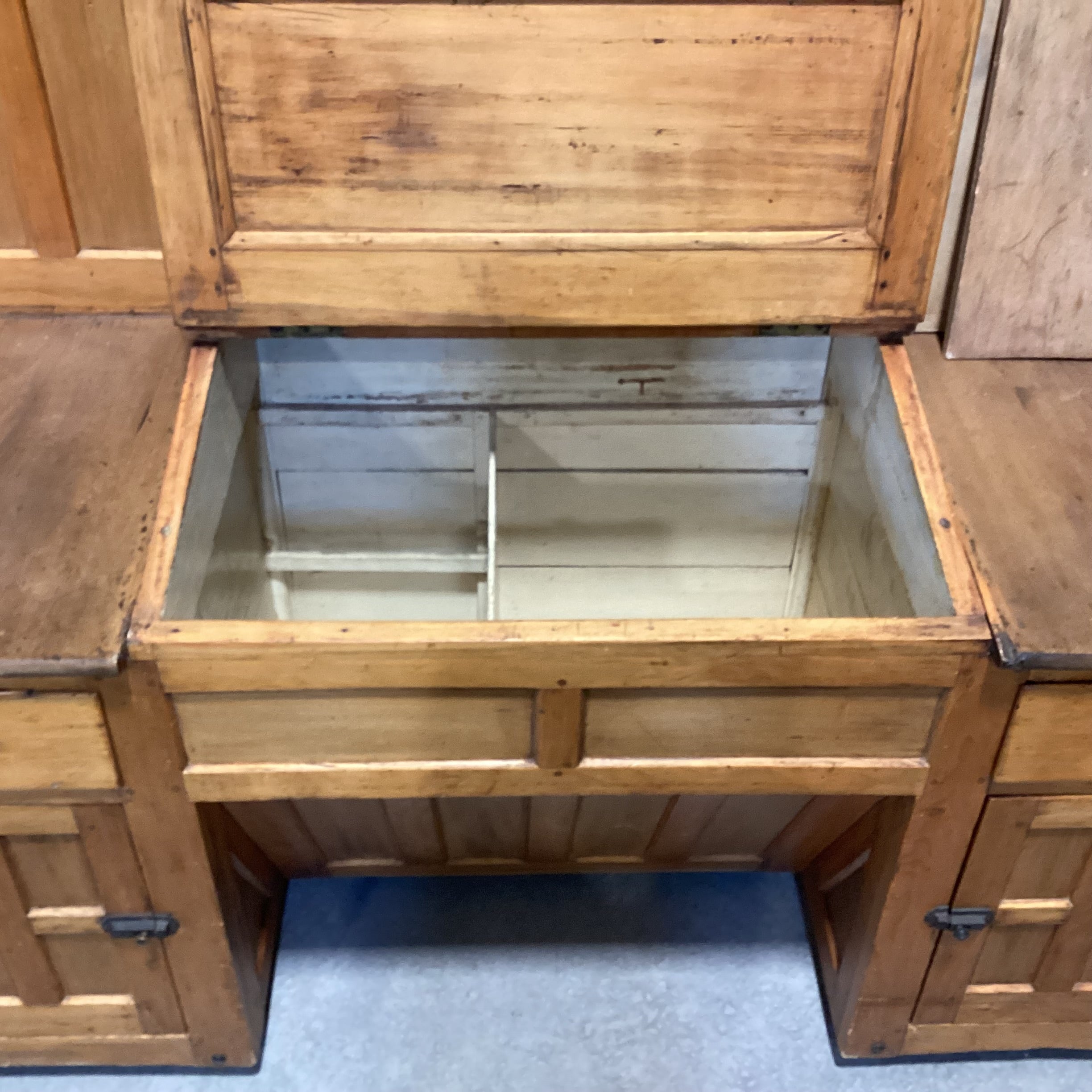 Antique Wood 6 Drawer 3 Door Kitchen Hutch Sideboard 67"x 25"x 67"