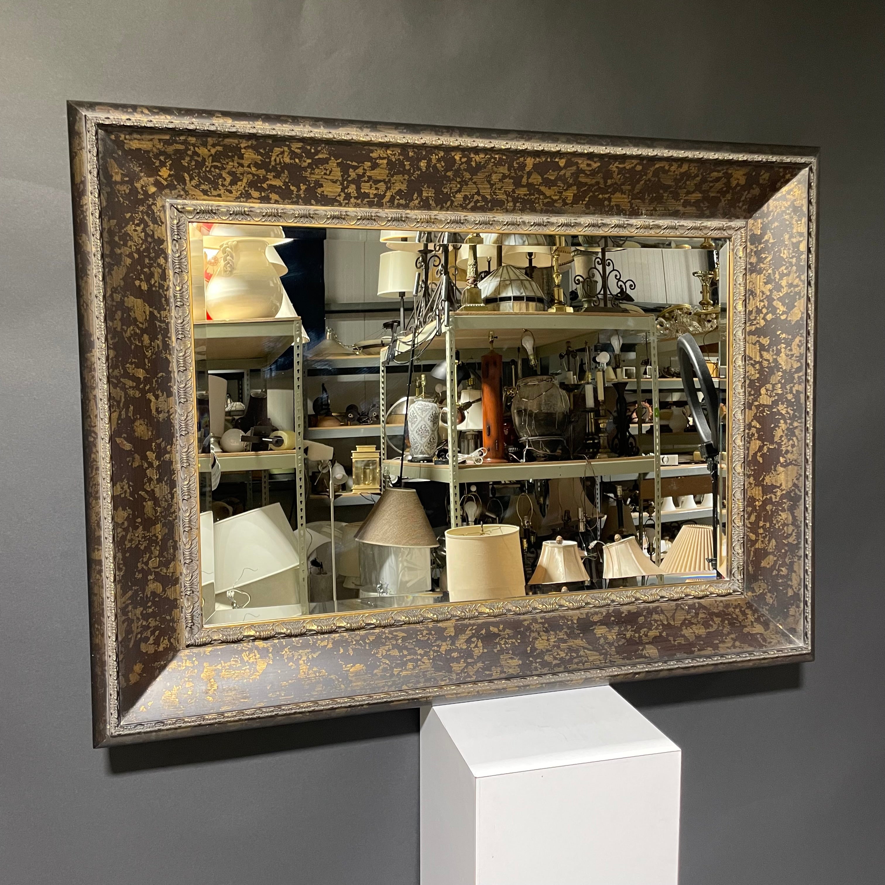 Beveled Edge Speckled Black And Gold Frame 47 1/2" x 35 1/2"