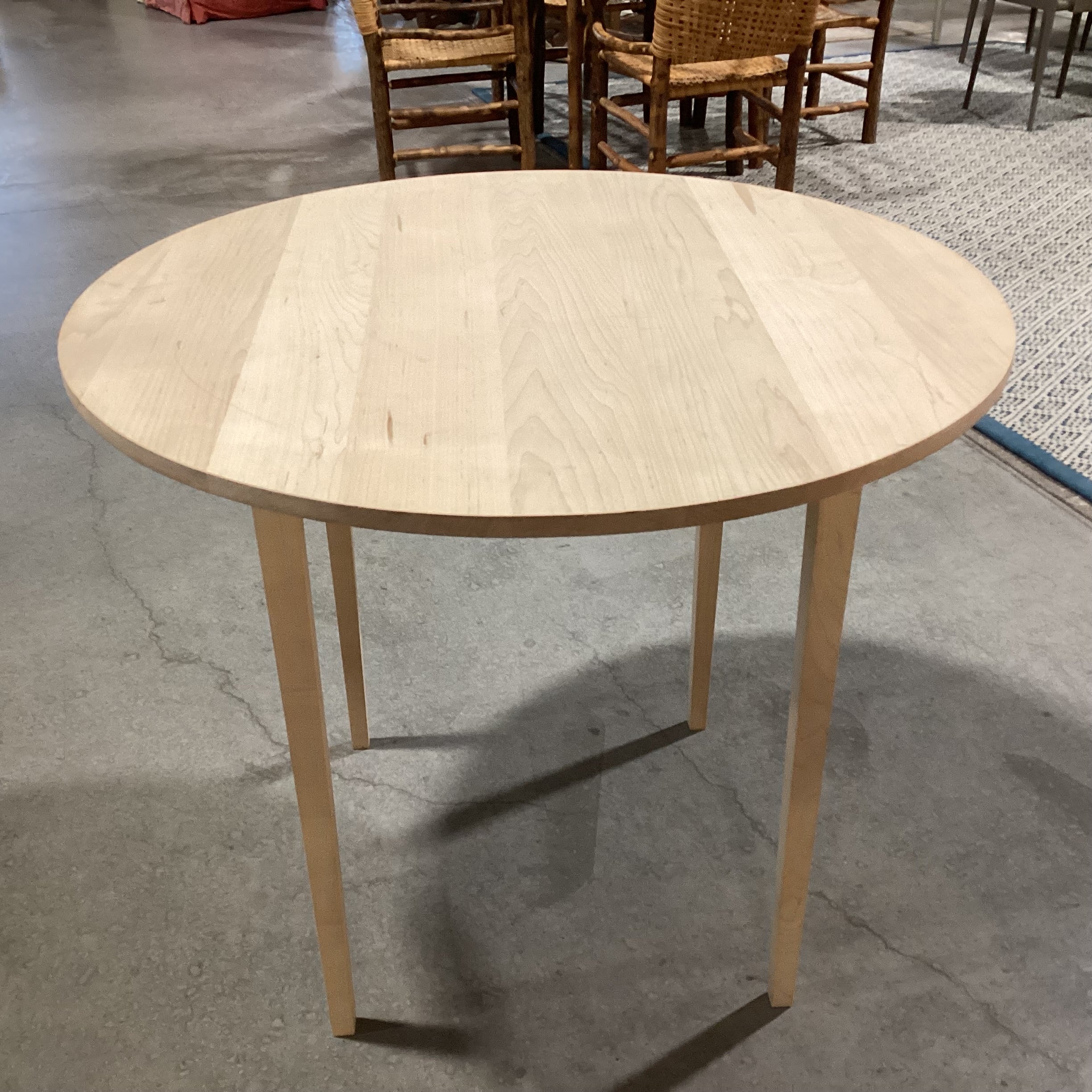 Natural Unfinished Wood Round Dining Table 36" Diameter x 30"