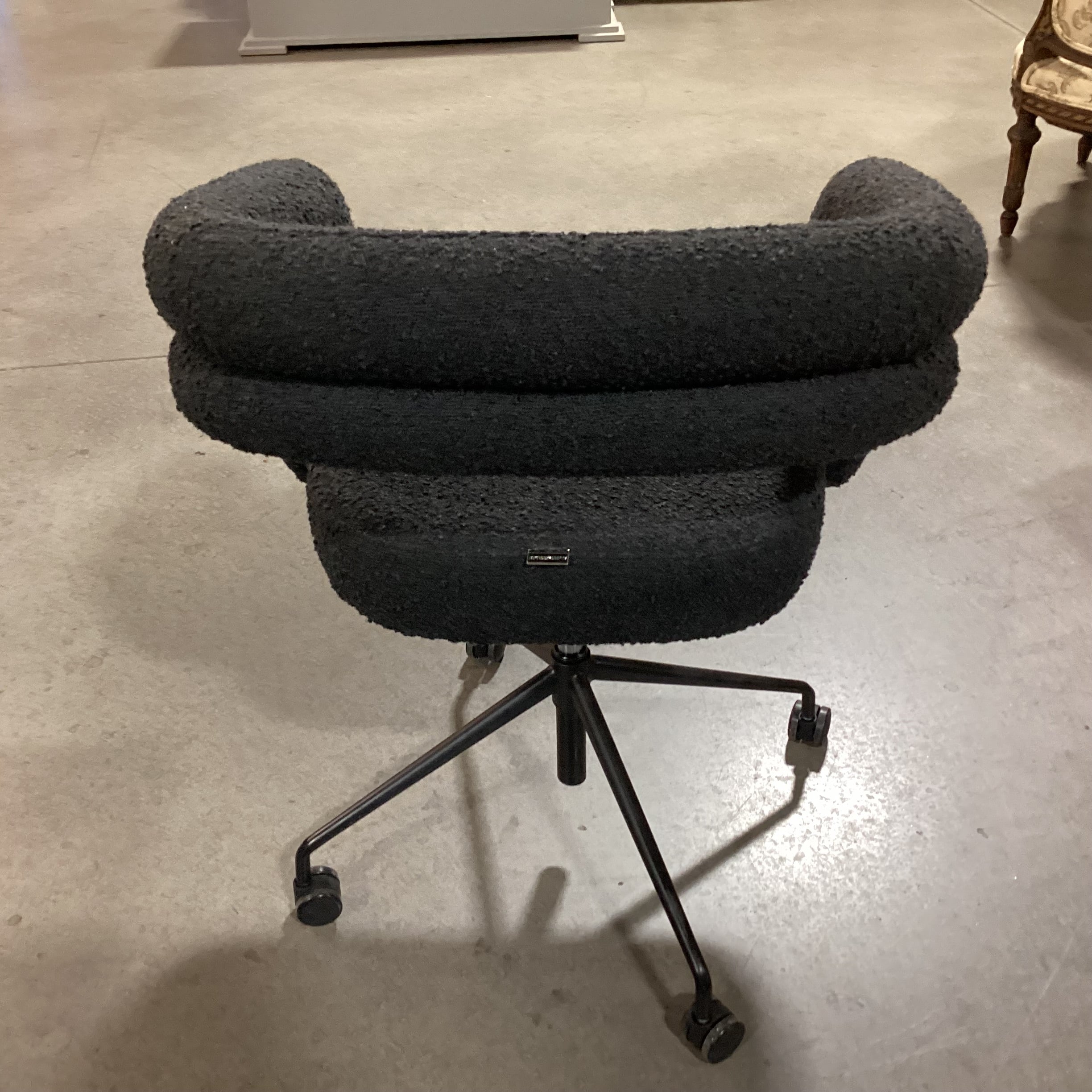 Rove Concepts Black Chatou Boucle Adjustable Office Chair 26"x 23"x 34"