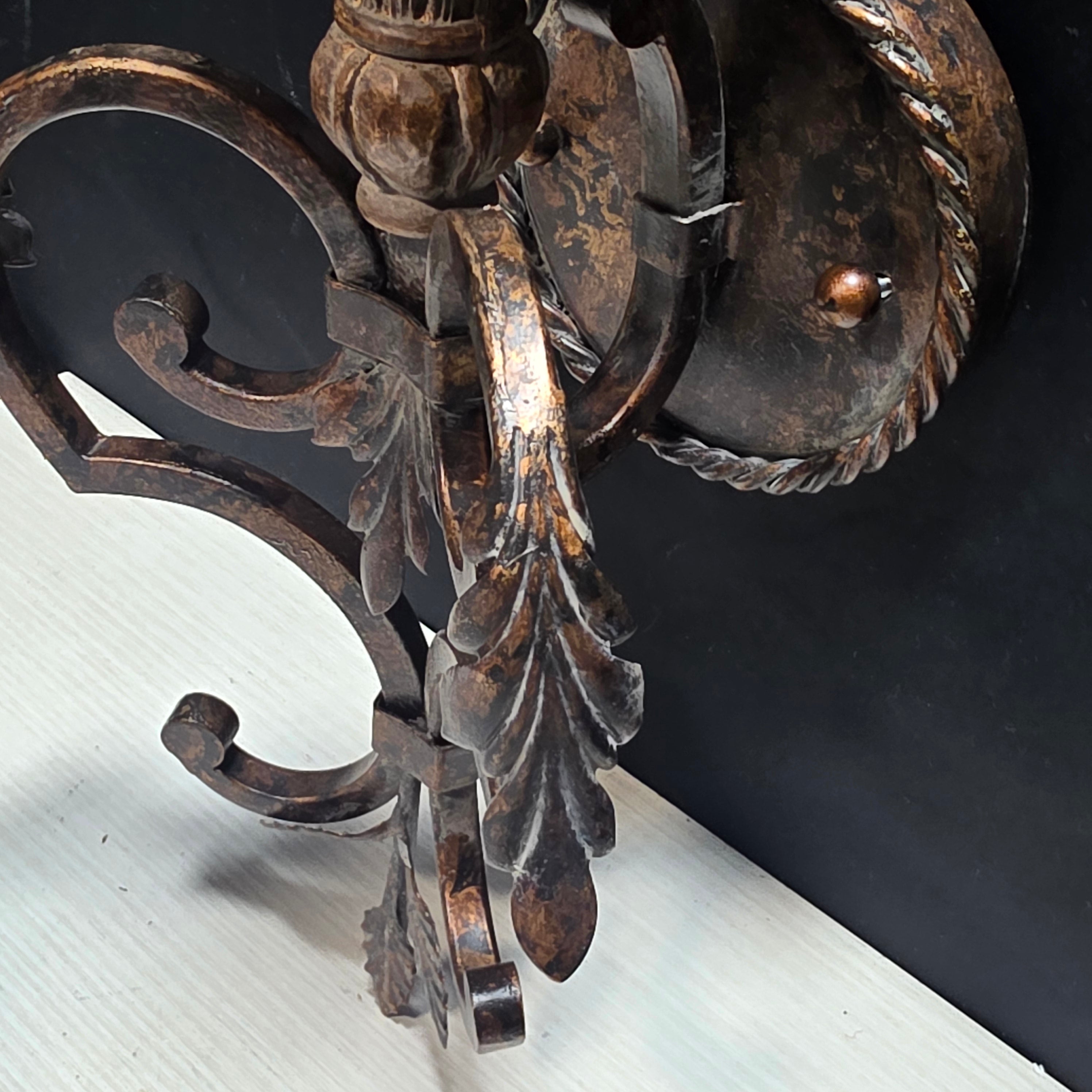 70's Vintage Spanish Revival Candlestick Sconce 8"x7"x16"