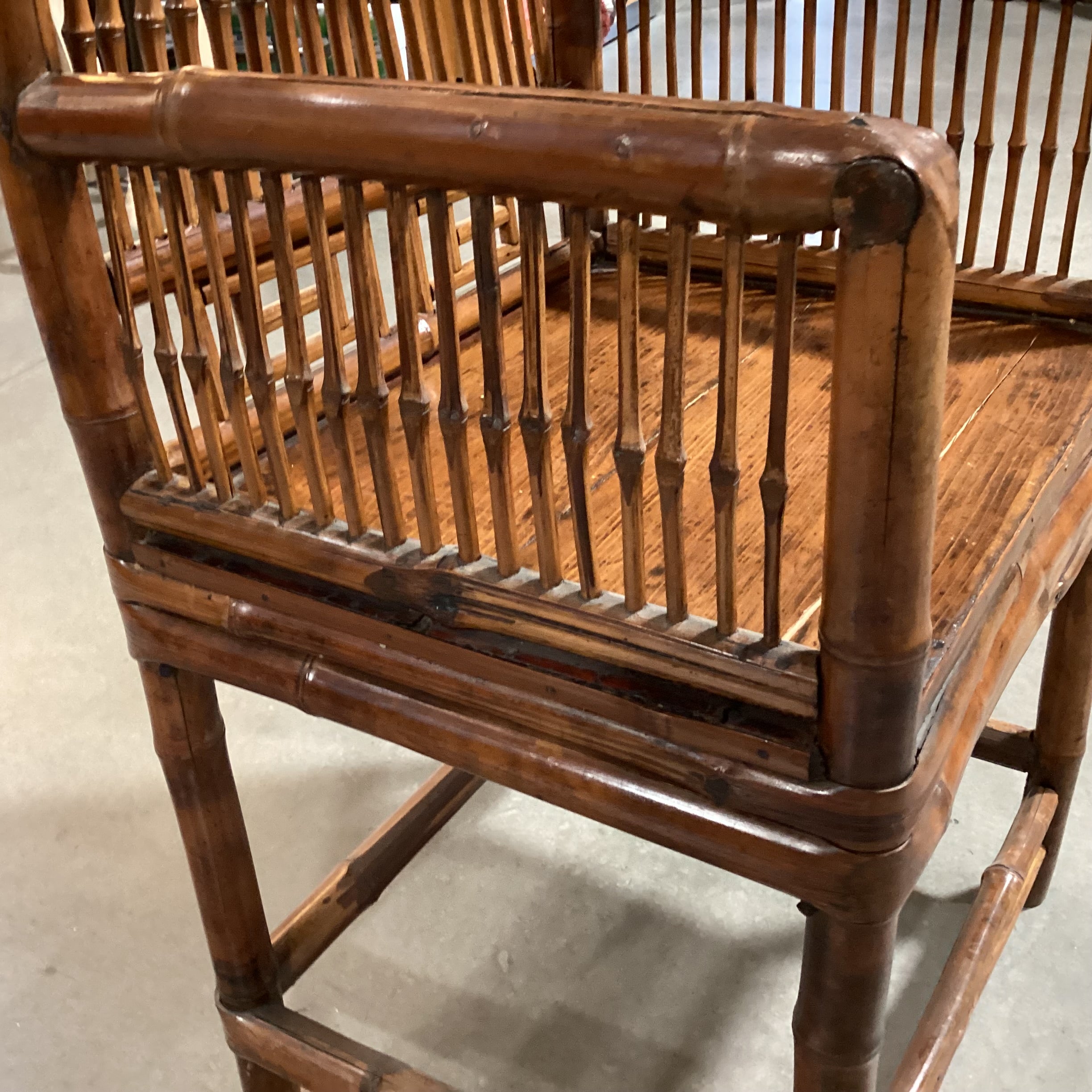 Vintage Bamboo Asian Accent Chair 20"x 16.5"x 33"