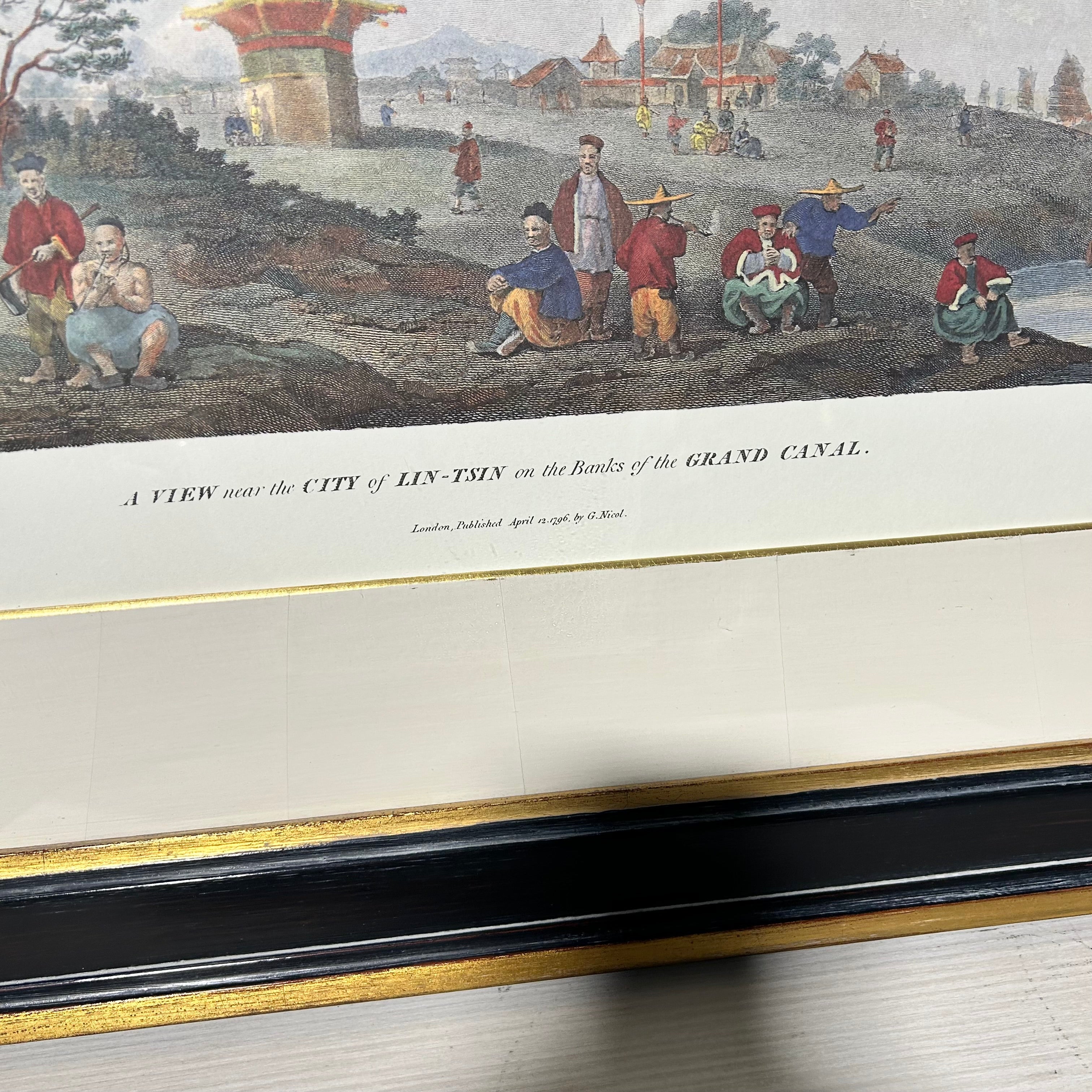 Antique Print By Willam Alexader  Called View Near The City of Lin=Tsin  27'5"x 22'5"