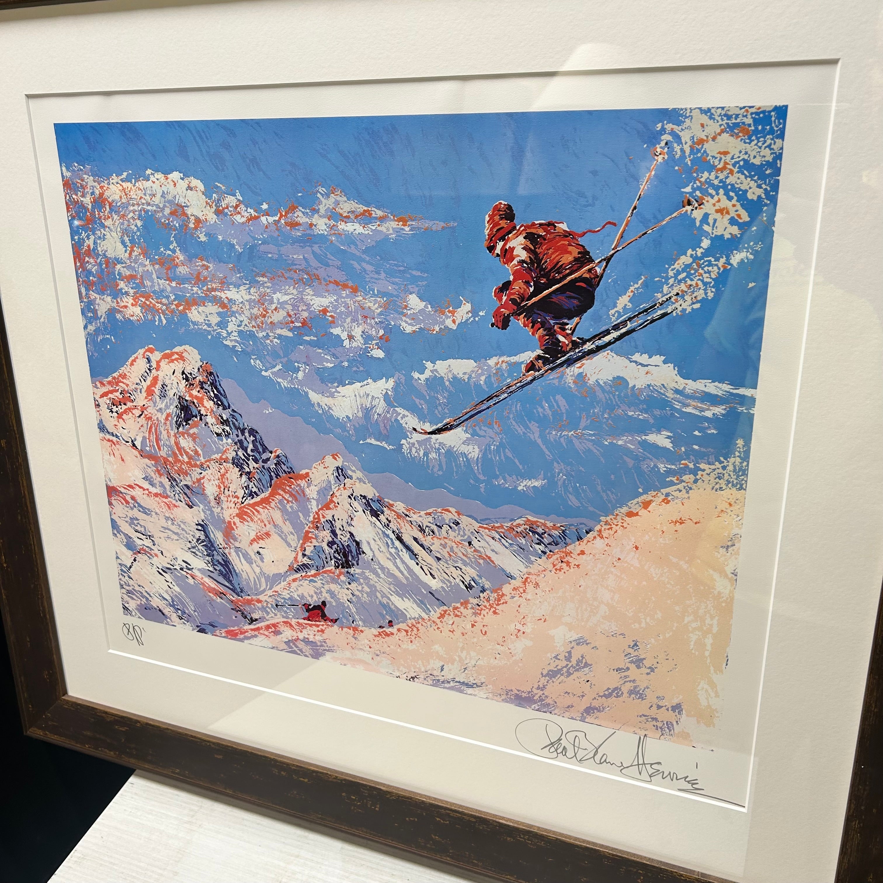 Paul Blaine Henrie Limited Ed. Printer's Proof On Deckel Edge Paper Signed "The Sunset Skier" 29.5"x 26.5"
