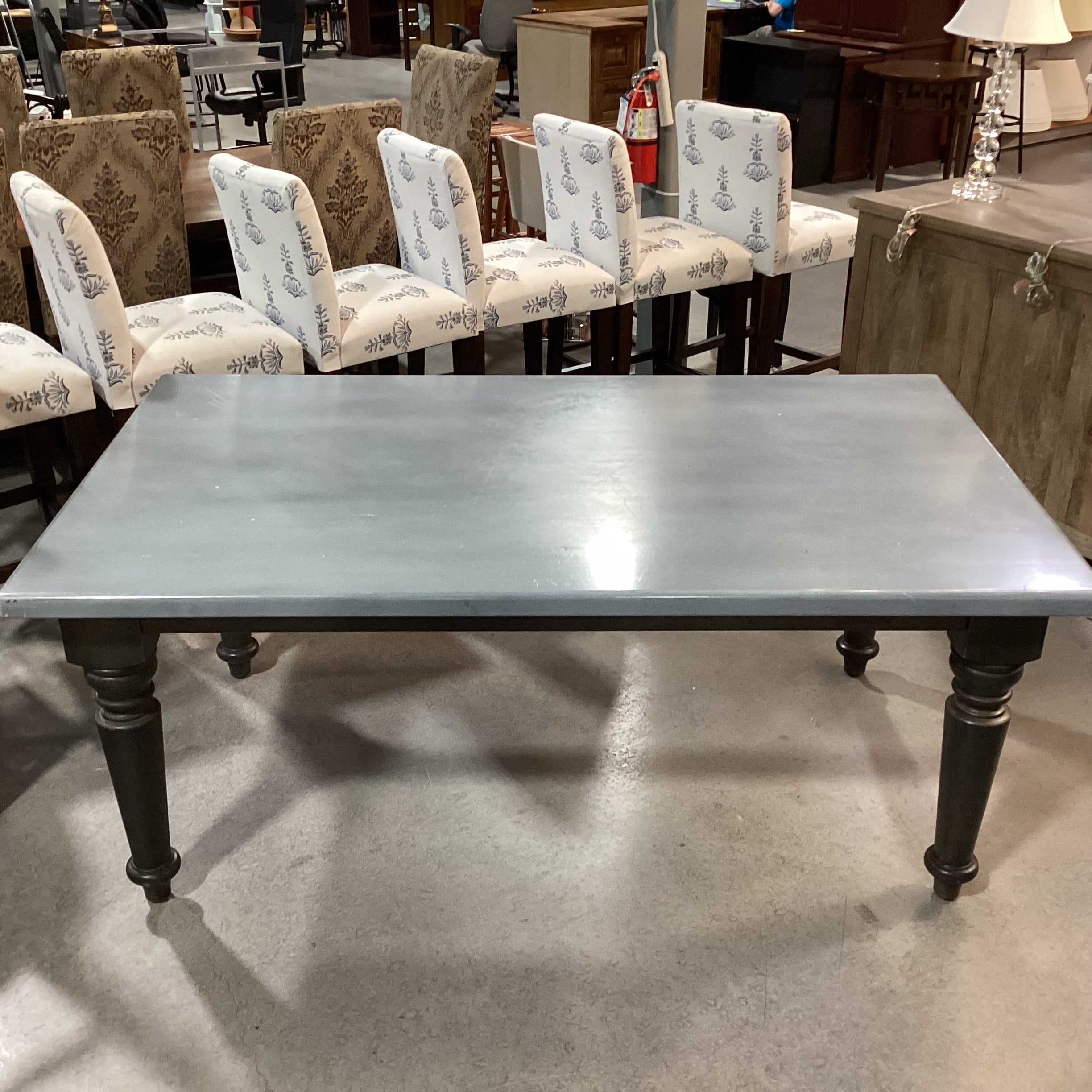 Bassett Bench Made Solid Wood with Grey Tones Finish Dining Table 72"x 42"x 30"