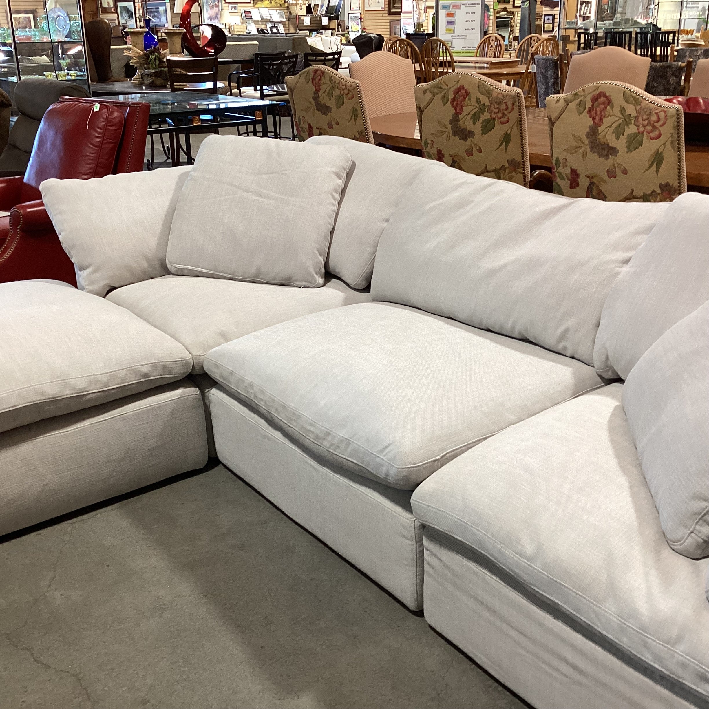 Restoration Hardware The Original Cloud Linen Down Mix 4 Piece Sectional 121"x 81"x 40"x 36"