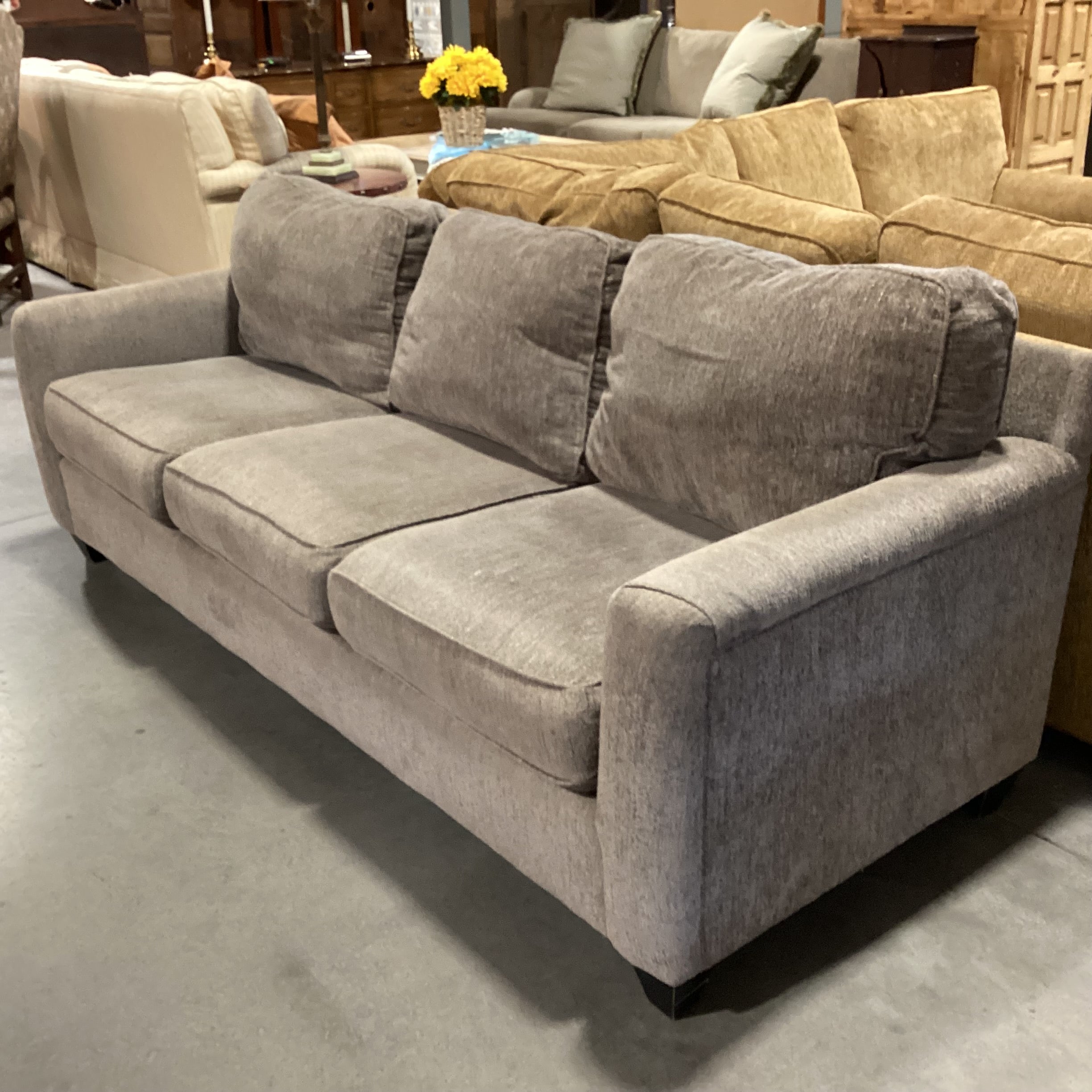 Colorado Style Home Furnishings Taupe Grey Woven Sofa 89"x 37"x 31"