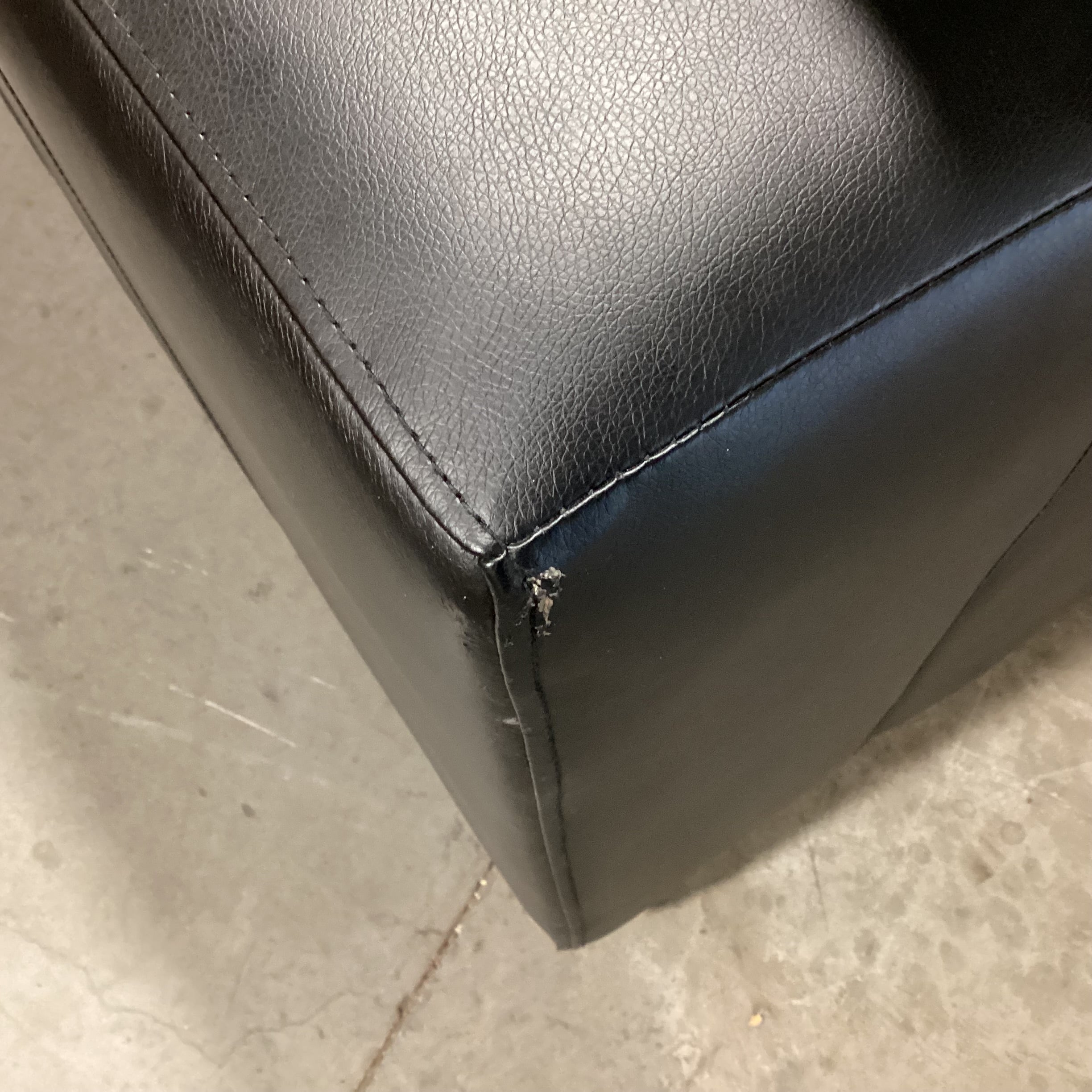 Black Faux Leather Tufted Sofa 82"x 36"x 33"