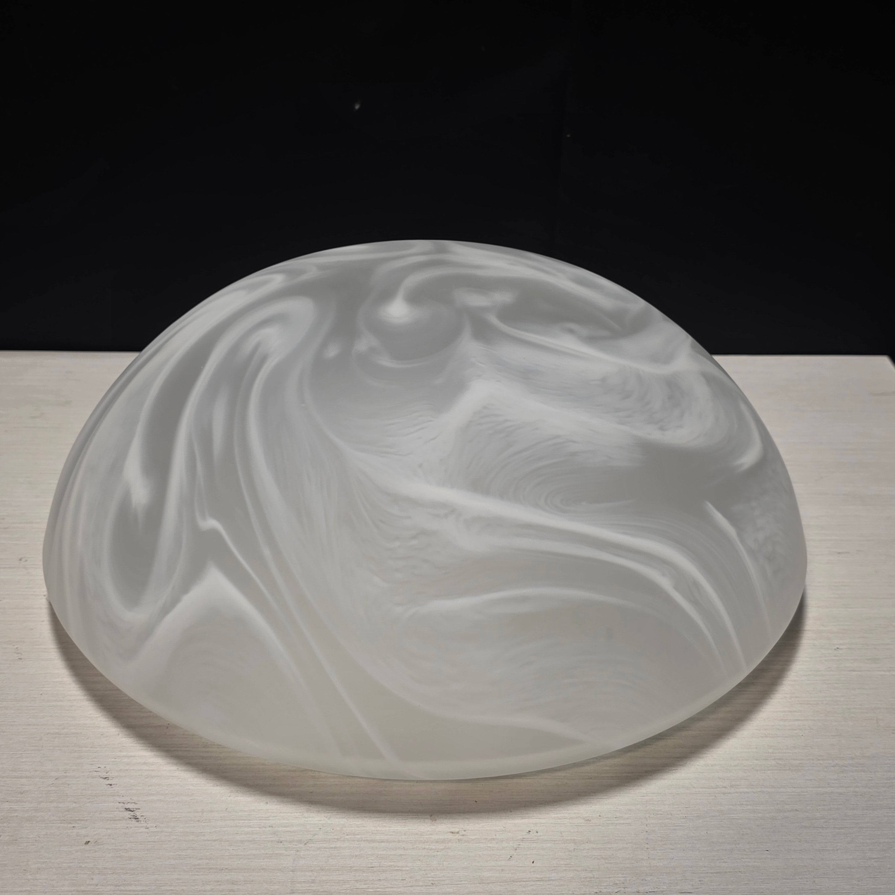 BRAND NEW Vianne Mouth Blown Glass from France Alabaster Pattern Ceiling Light 13"Dx6"