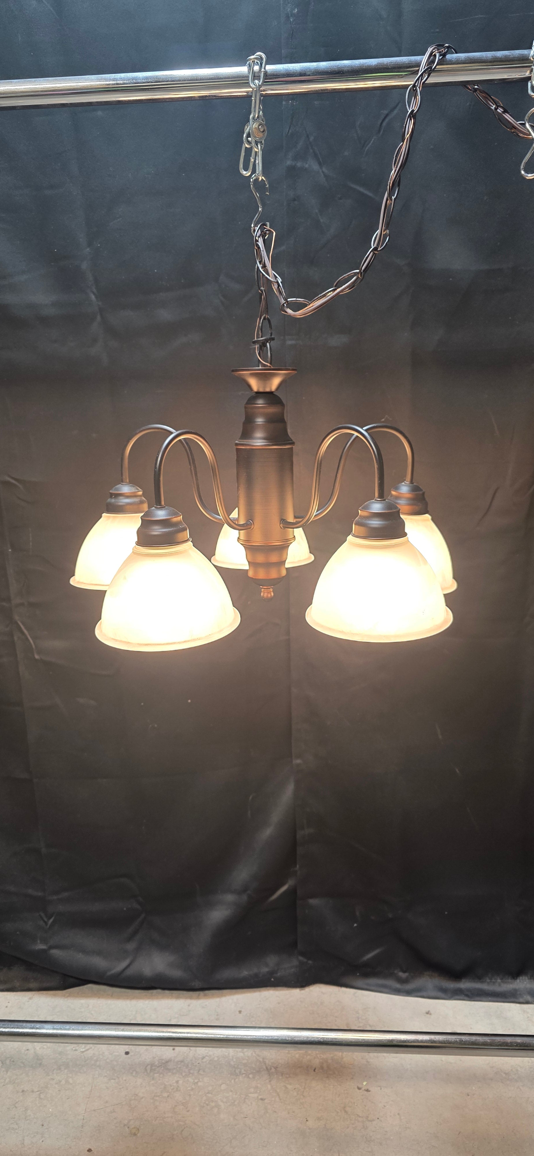 Bronze Five Light Chandelier 22"x12"