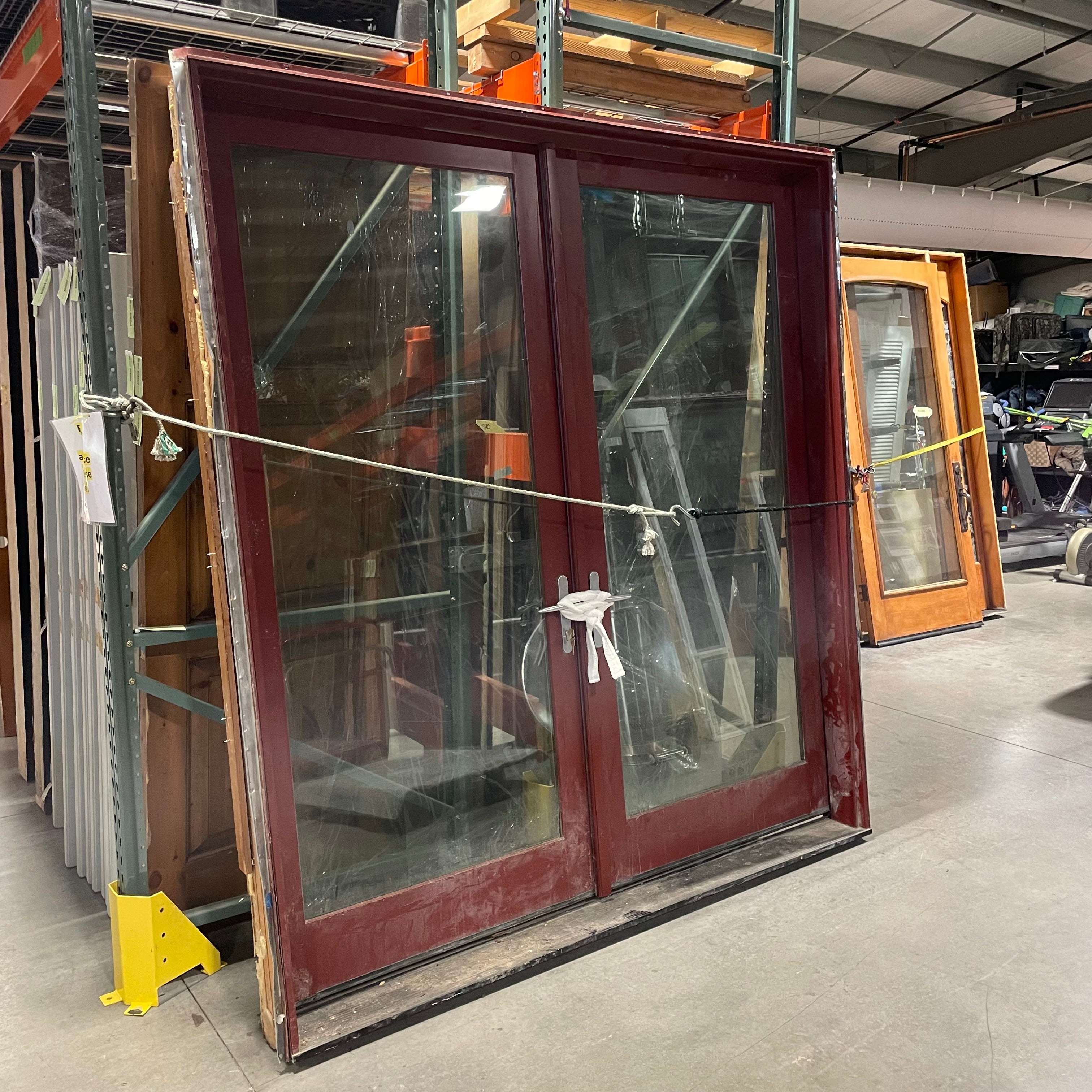 87"x 93"x 6.75" Rough Opening  Cranberry Metal Clad French Doors with Jamb