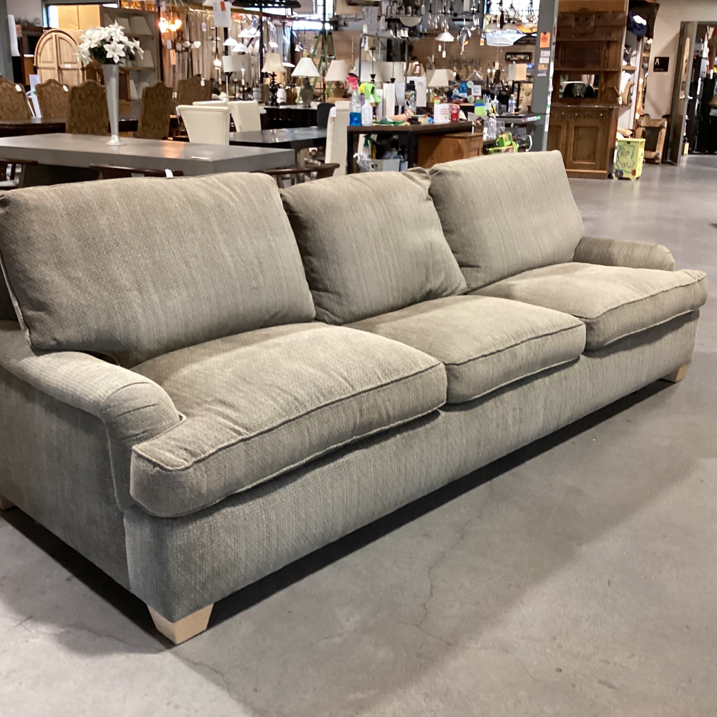 Fitzgerald Staprans Custom Sage Texture Woven Queen Sleeper Sofa 110"x 32"x 34"