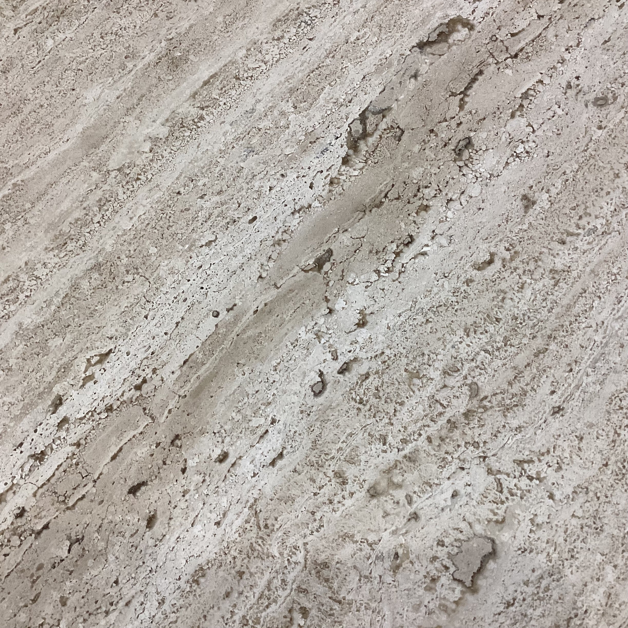 Bernhardt Athena Collection Ornate Carved Light Finish & Travertine Style Stone Console Sofa Table 66"x 21"x 34"