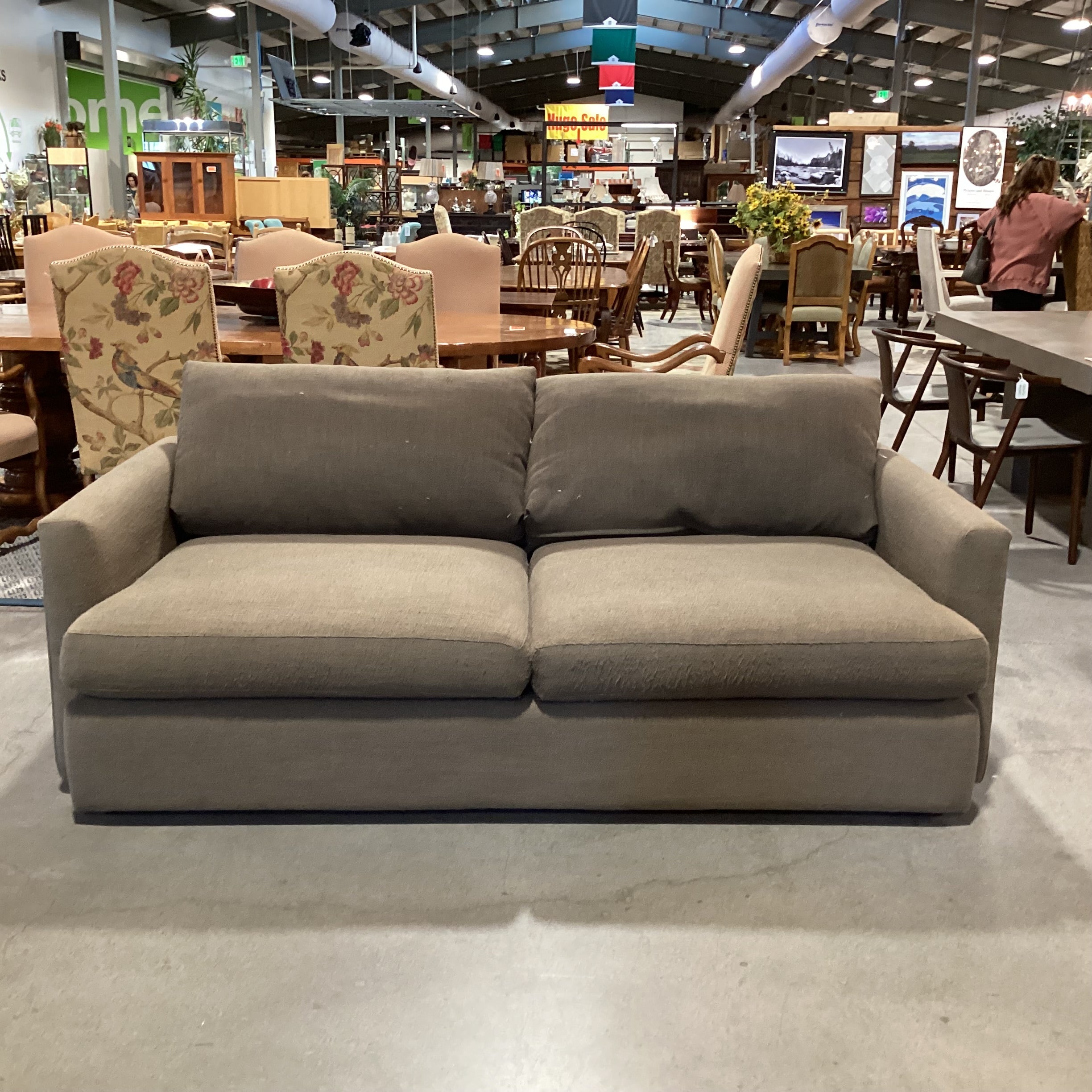 Crate & Barrel Taupe Woven Down Mix Sofa 82"x 42"x 26"