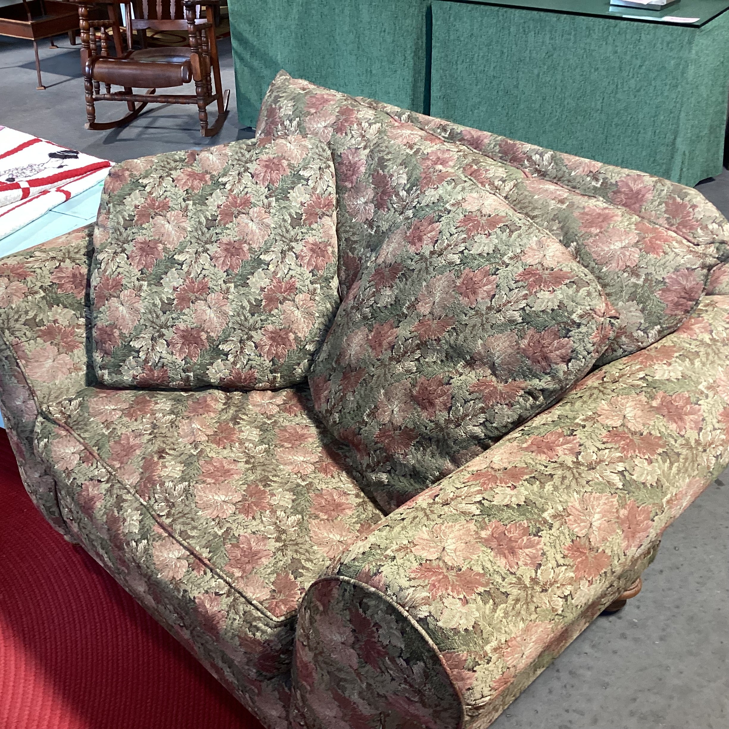Cochrane Furniture Sage Pink Floral with Ottoman Oversized Chair 52"x 40"x 34"