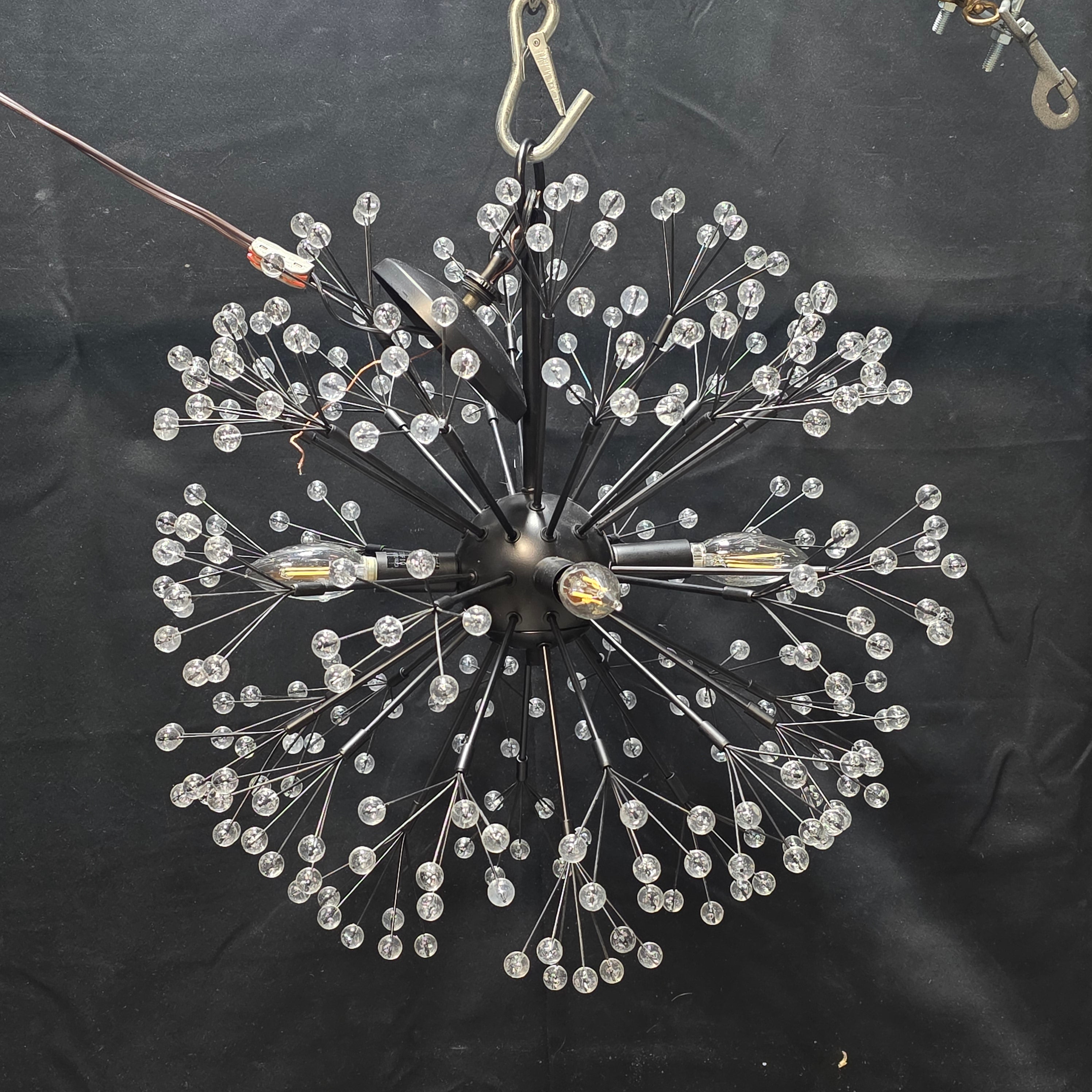 Modern Starburst Origin 21 Corvallis 4 Light Metal Beaded Chandelier 20" Diameter