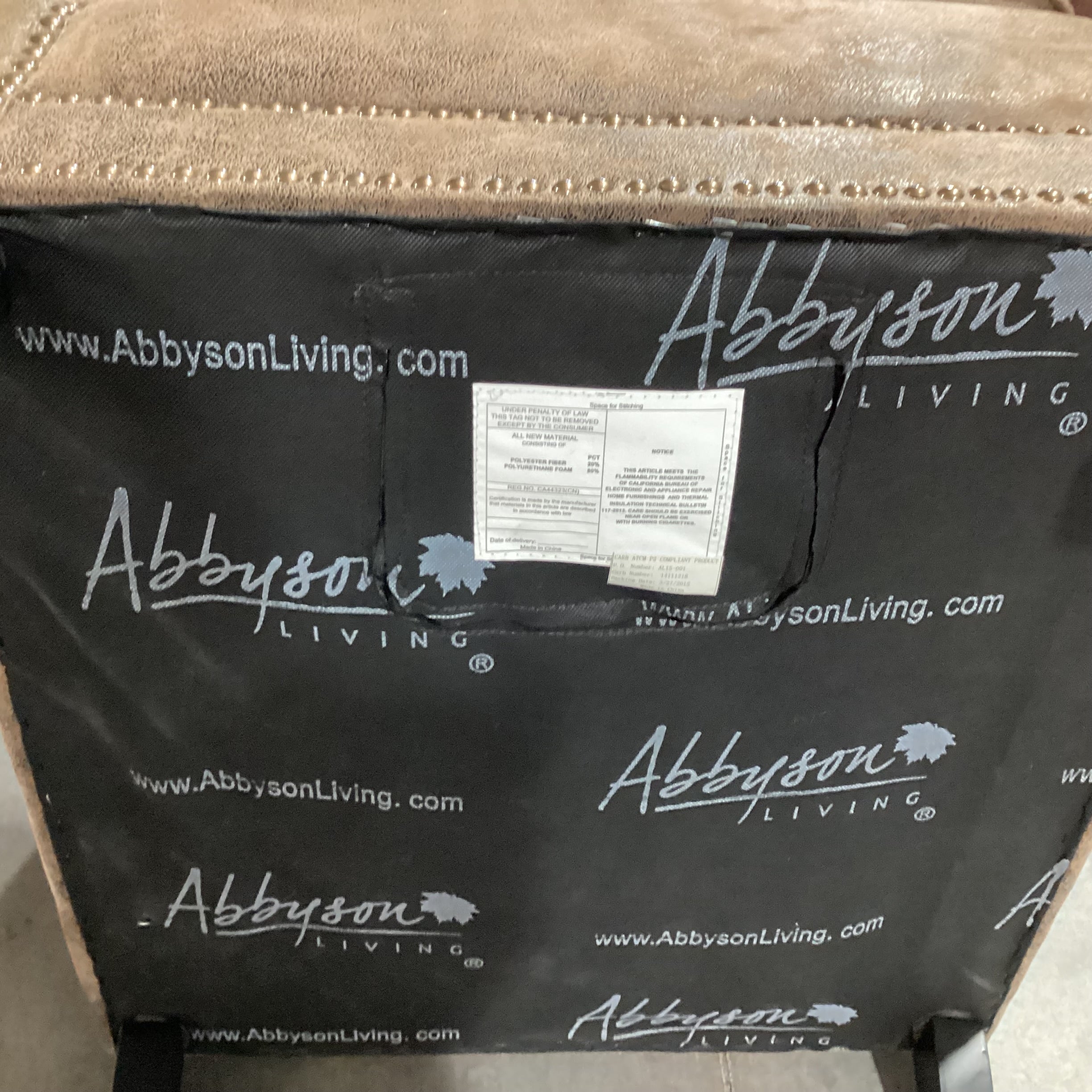 Abbyson Living Brown Textured Micro Suede Nailhead Chair 29"x 31"x 32"