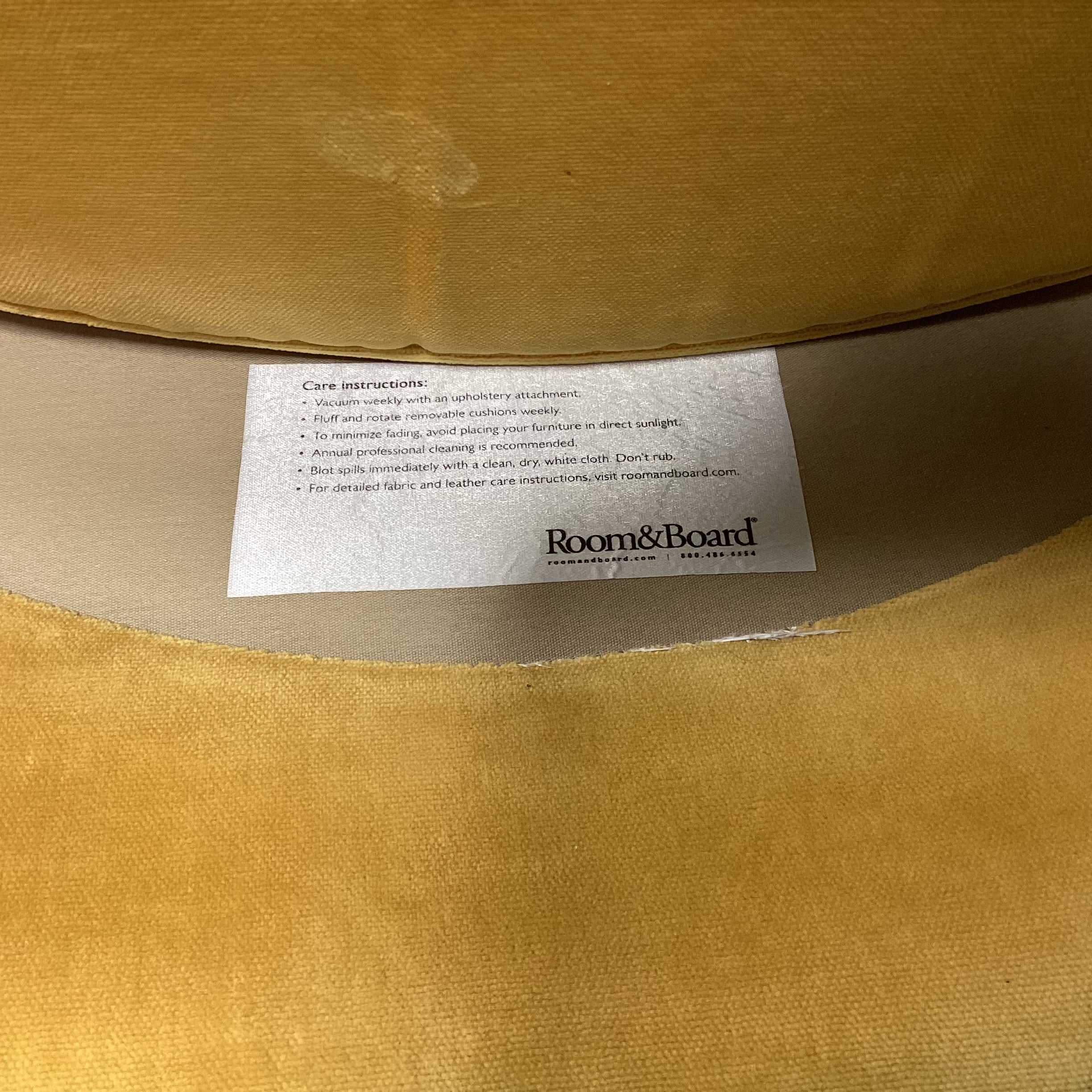 Room & Board Gold Velvet with Accent Pillow Swivel Barrel Chair 32"x 30"x 30"