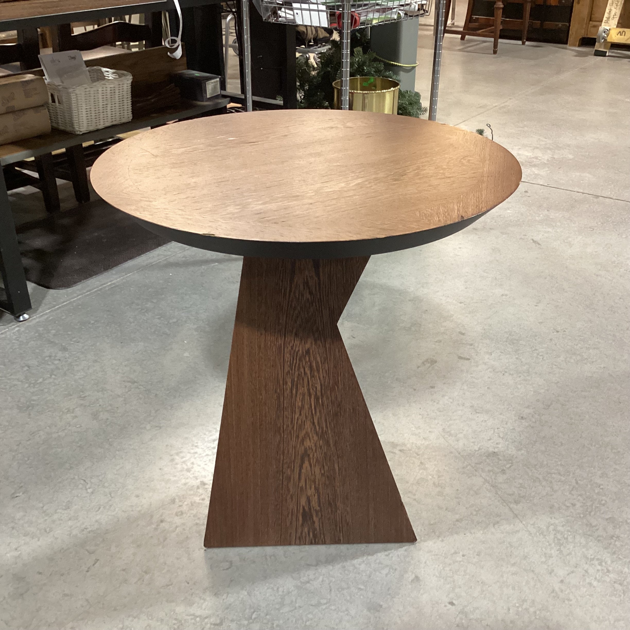 Christian Liaigre for Holly Hunt Geometric Wood Veneer Accent Table 23.5" Diameter x 26"