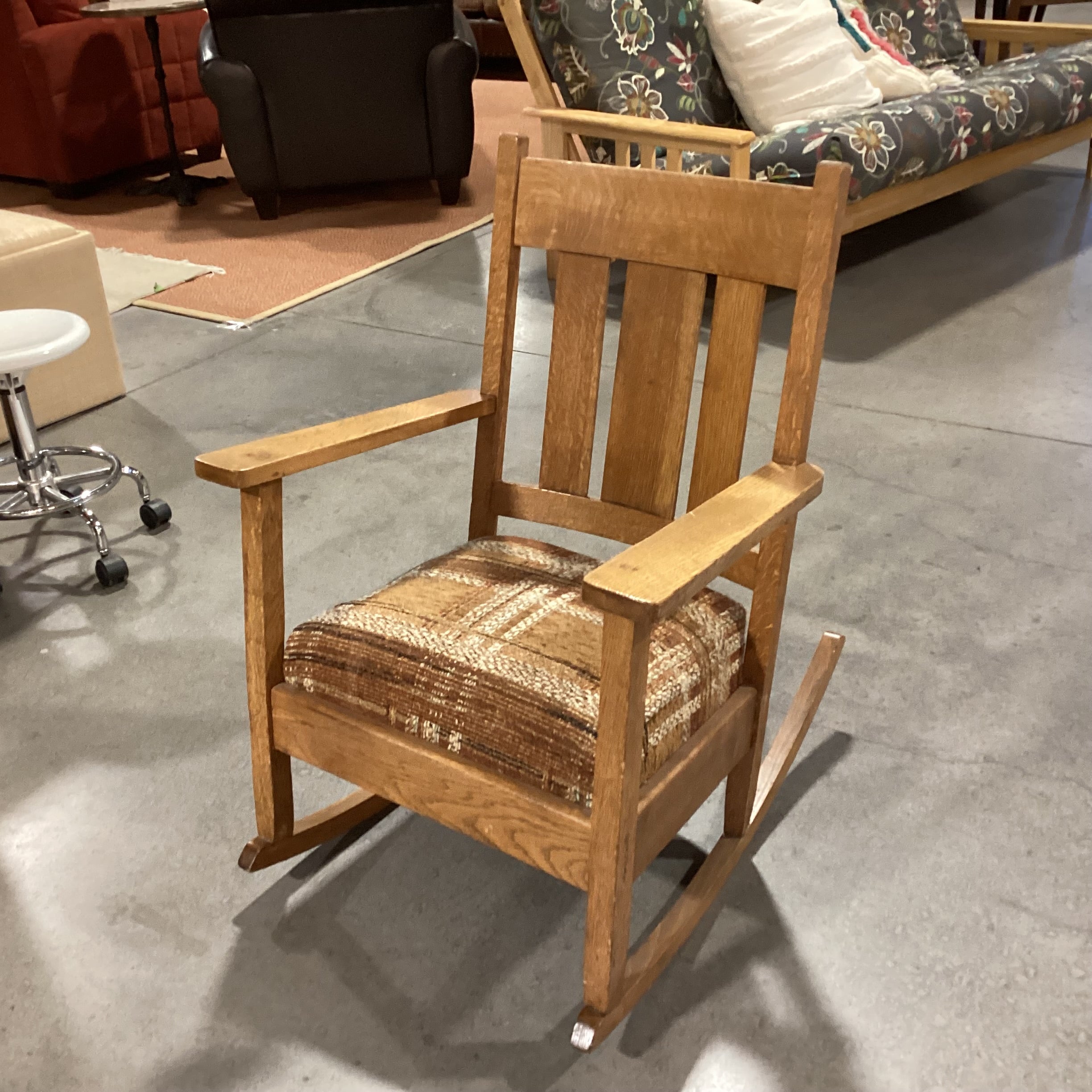 Antique Mission Style Oak Rocking Chair 26"x 32"x 35"