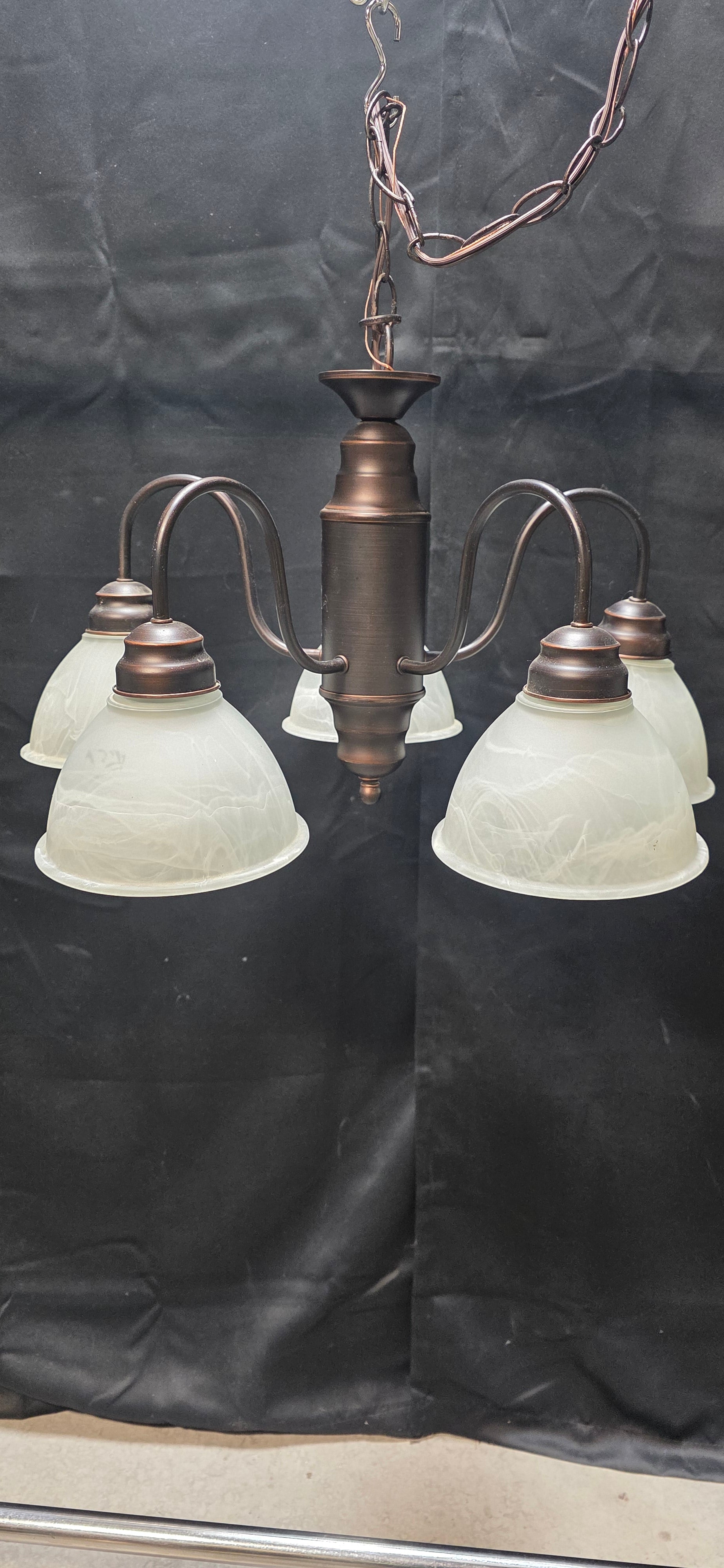 Bronze Five Light Chandelier 22"x12"