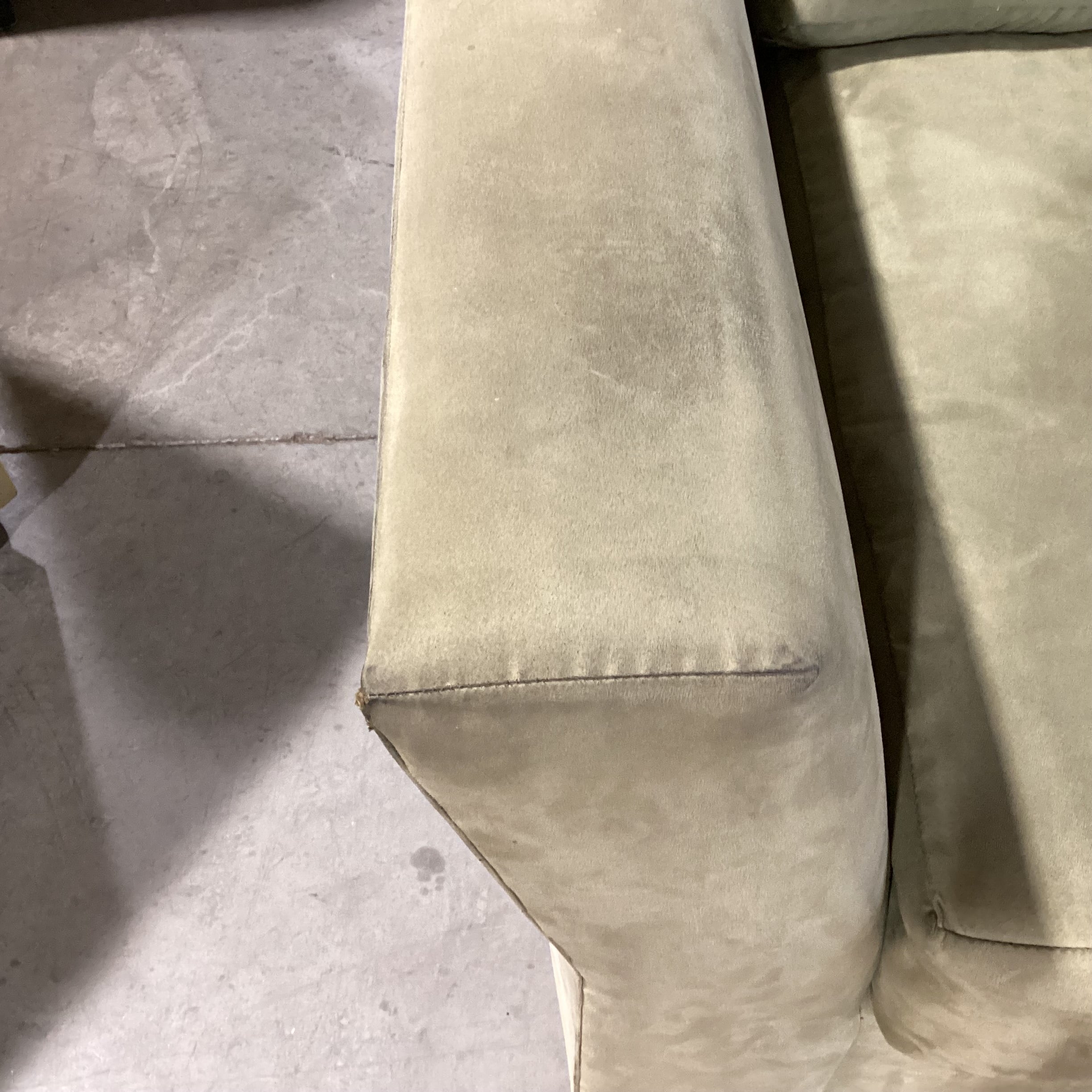 Light Sage Ultra Suede Sofa 87"x 43"x 27"