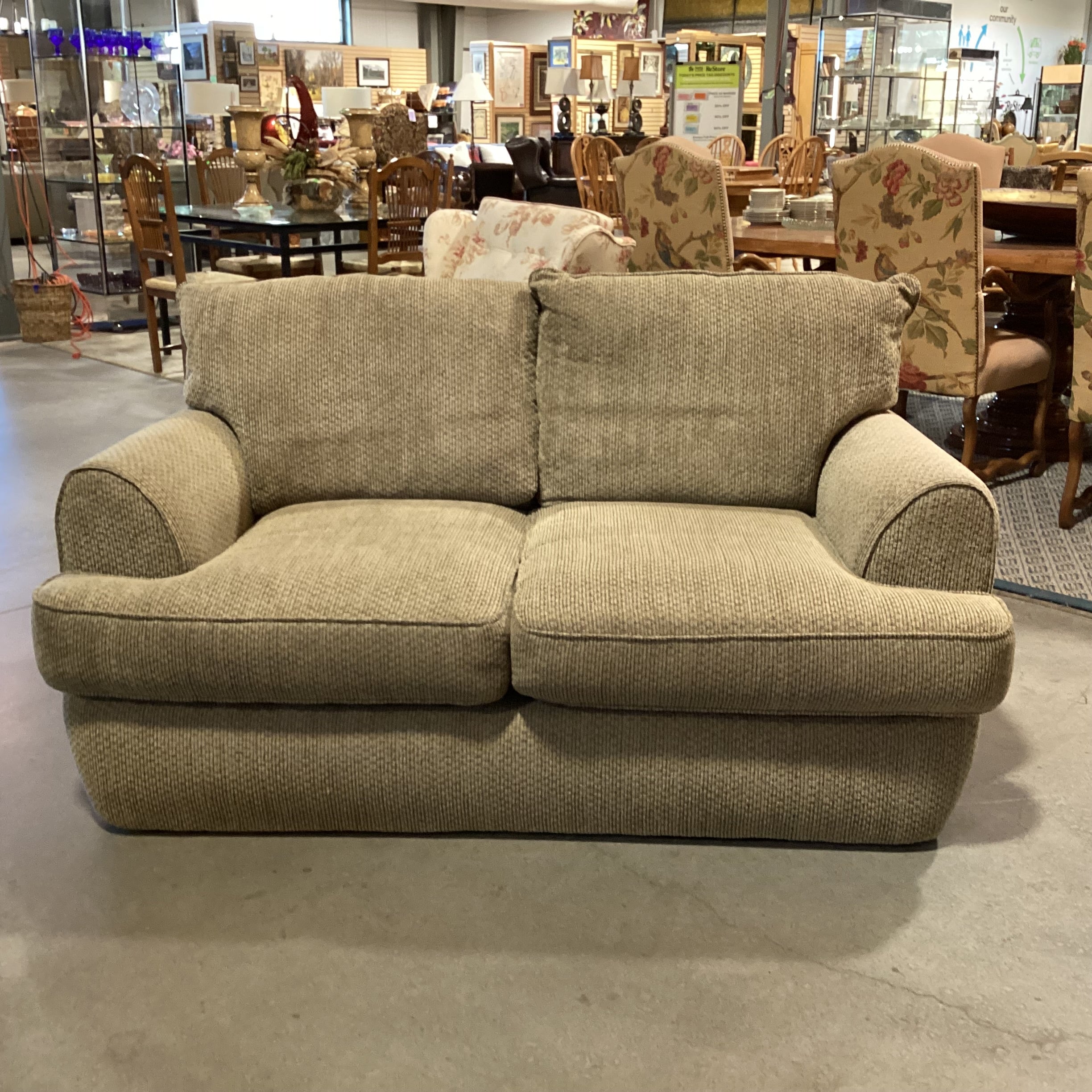 Sage Texture Woven Loveseat Sofa 68"x 44"x 30"
