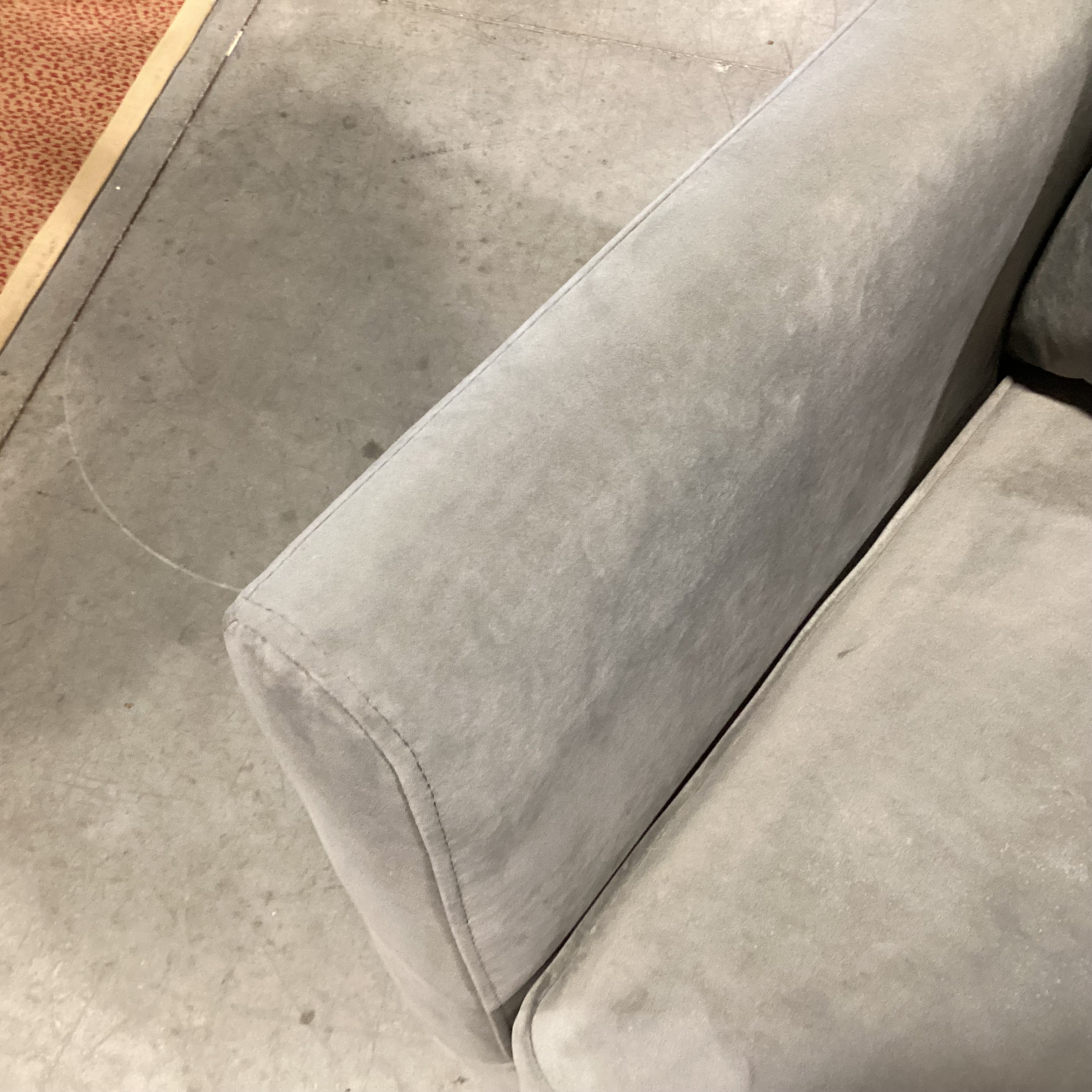 Grey Plush Velvet with Gold Metal Legs Modern Sofa 81"x 34"x 31"
