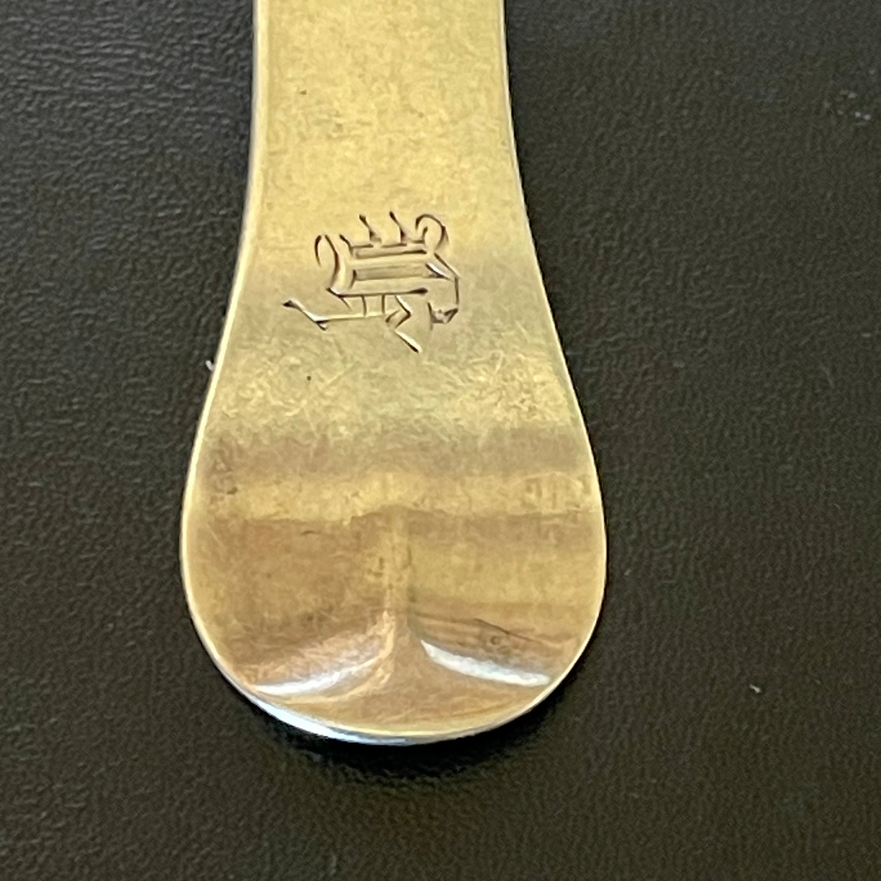Antique Coin Silver Berry Spoon By Blake&Robinson, Worcester,Ma 1864-1872