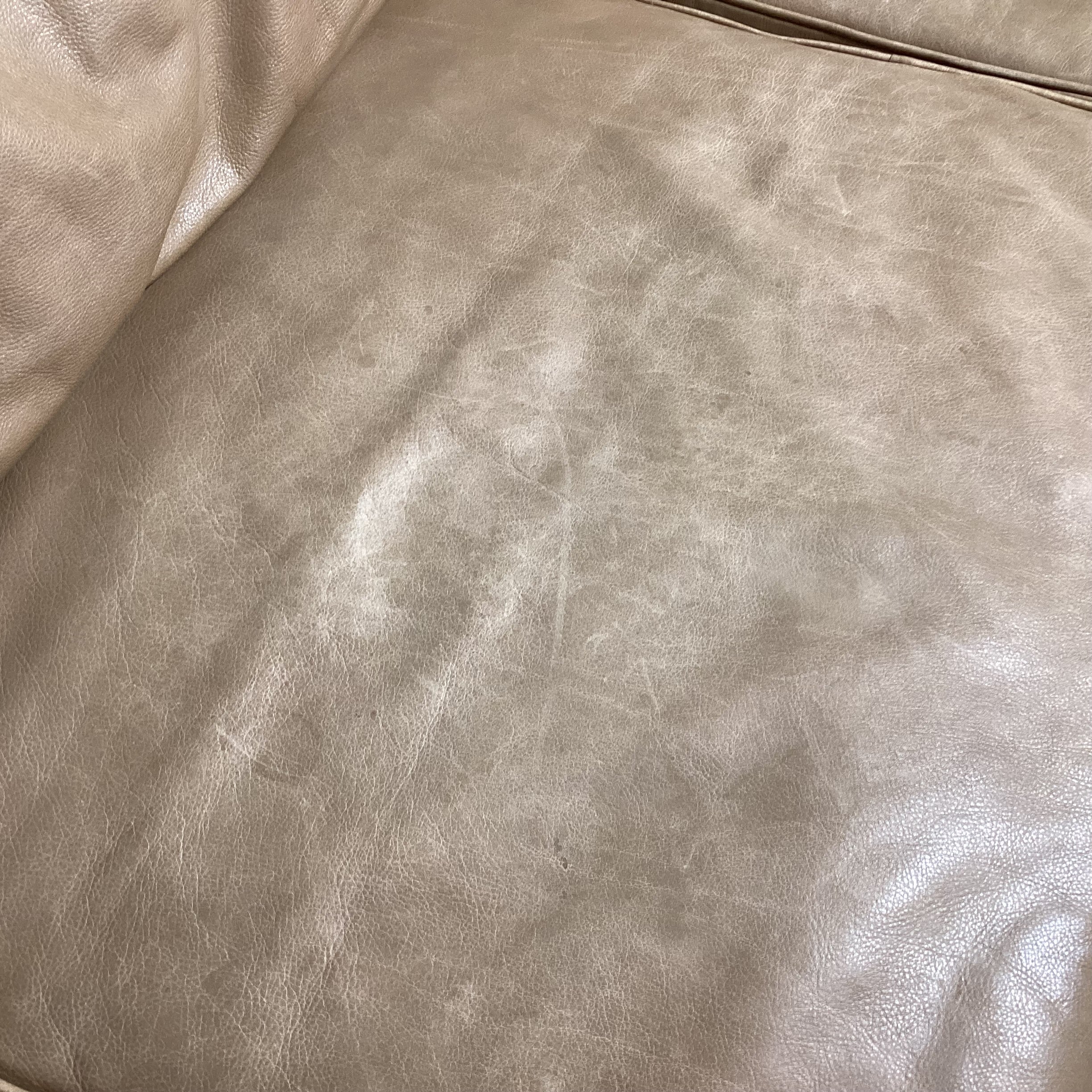 Restoration Hardware Tan Leather Nailhead Down Mix 2 Piece Sectional 145"x 112"x 44"x 31"