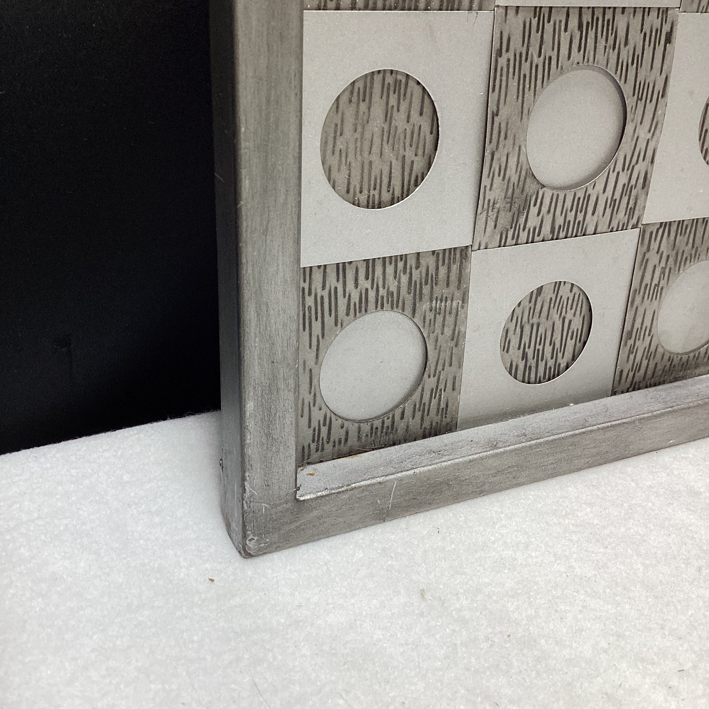 MCM Inspired Silver Geometric Wall Mirror 31" x 31"