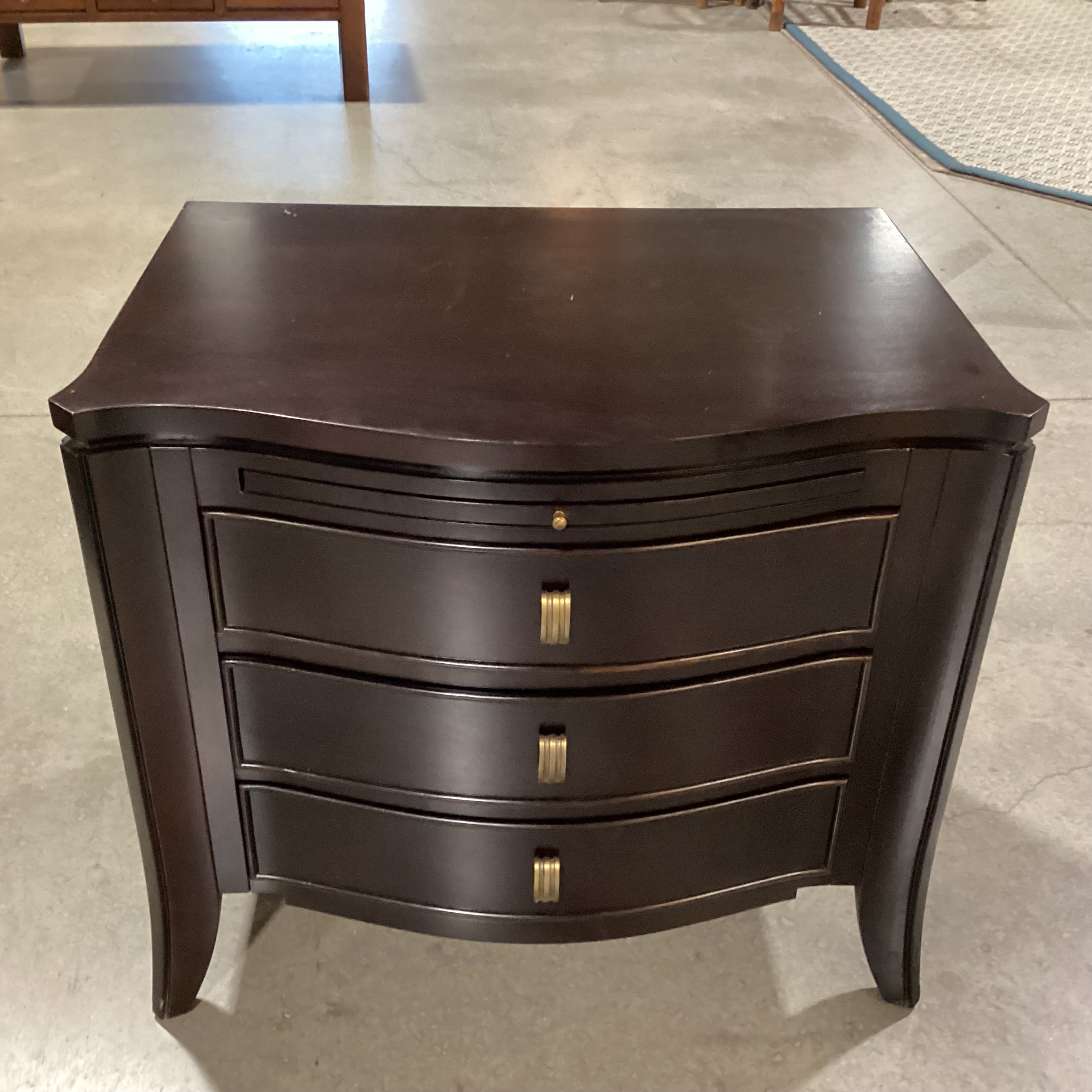 Brownstone Dark Finish Wood 3 Drawer with Pullout Night Stand 31.5"x 22"x 28"