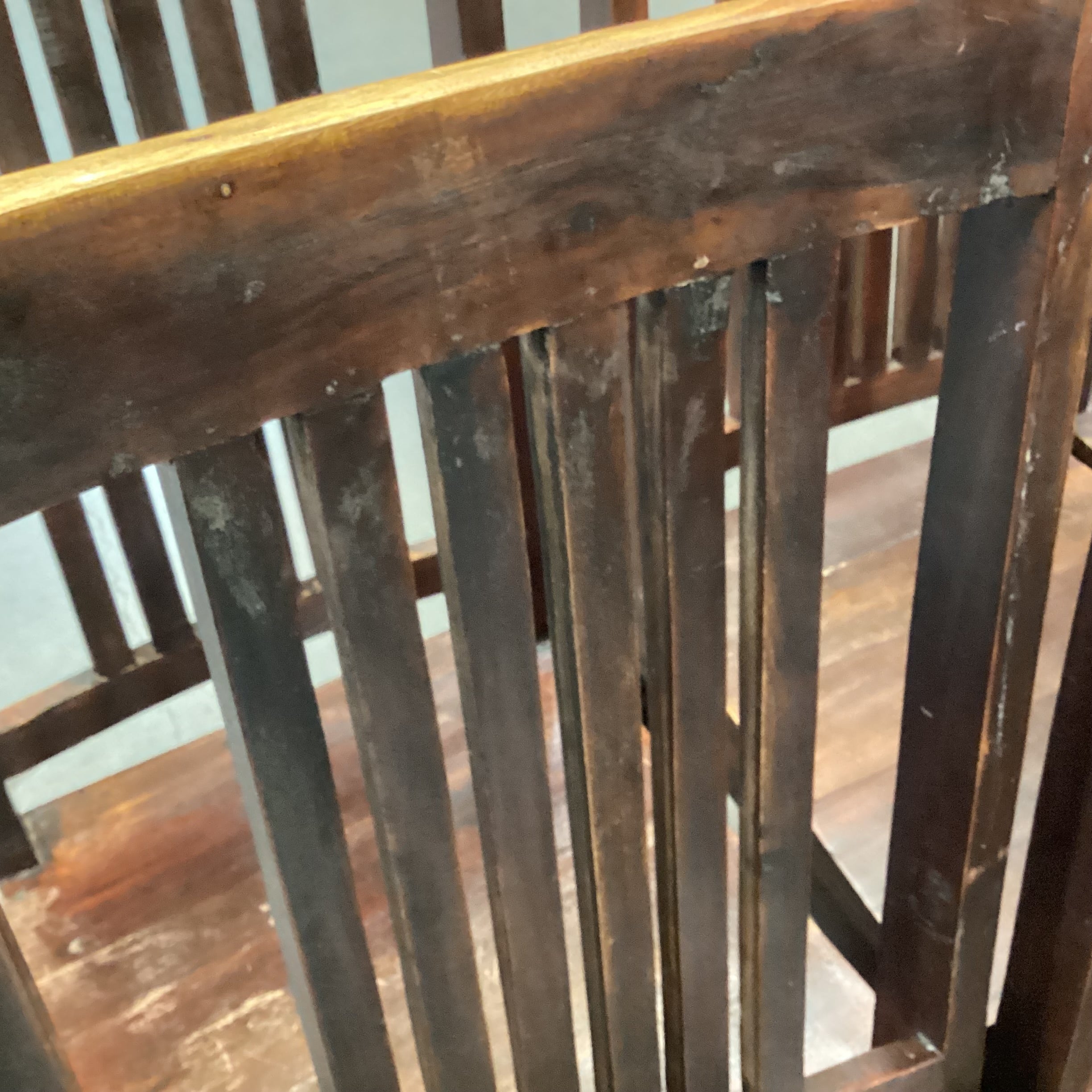 SET of 6 Dark Finish Solid Mango Wood Dining Chairs 18"x 22"x 44"