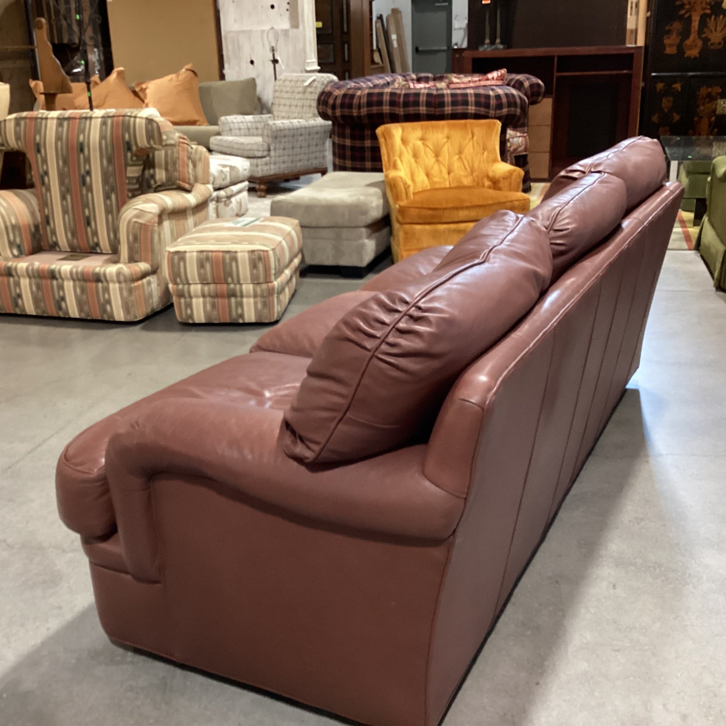 Hancock & Moore Brown Leather Down Mix Sofa 89"x 39"x 35"